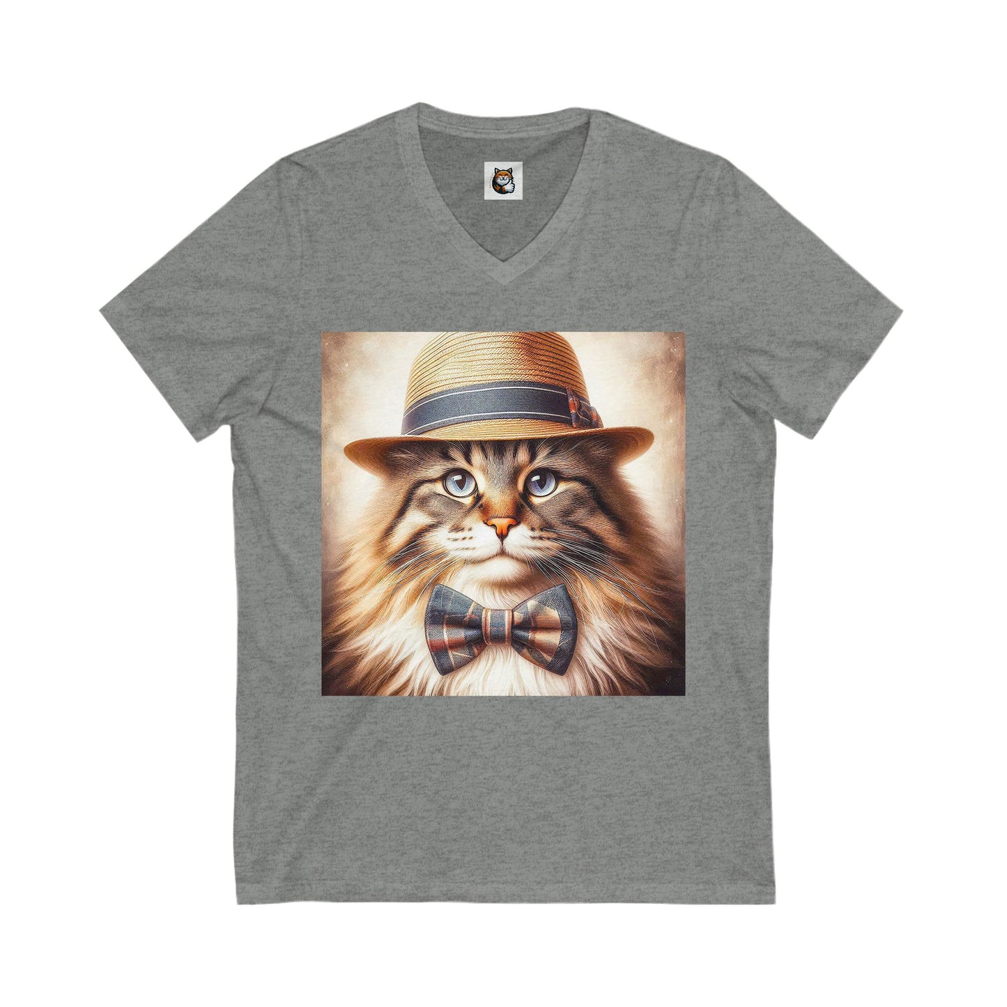 Norwegian Forest Cat Unisex Jersey Short Sleeve V-Neck Tee