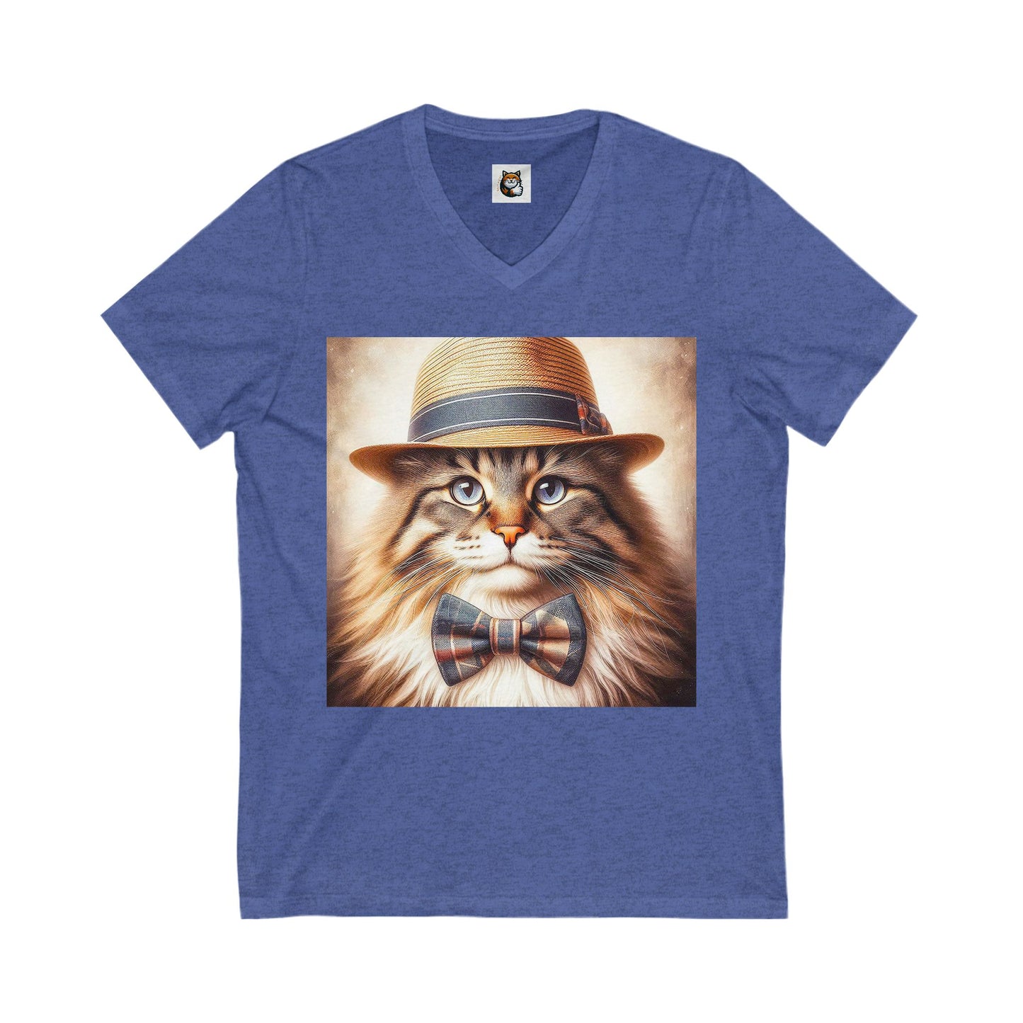 Norwegian Forest Cat Unisex Jersey Short Sleeve V-Neck Tee
