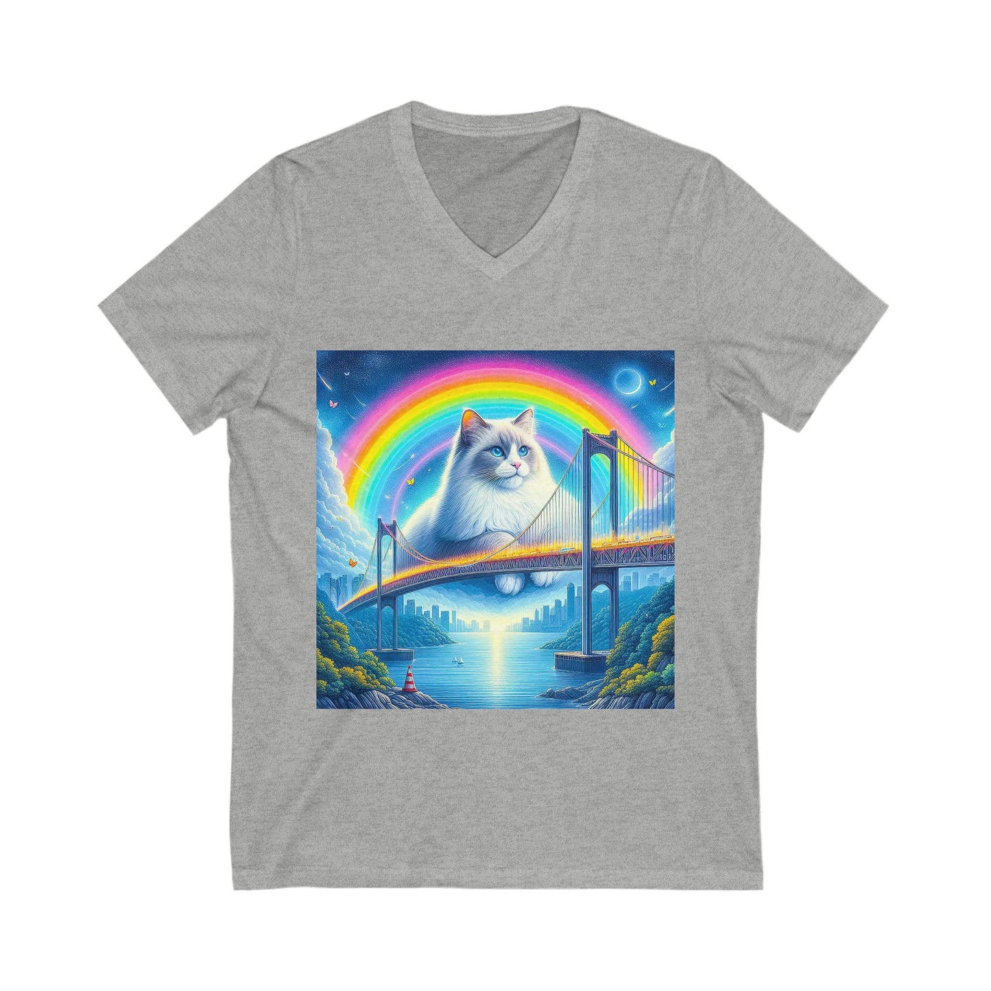 Ragdoll Cat Unisex Jersey Short Sleeve V-Neck Tee