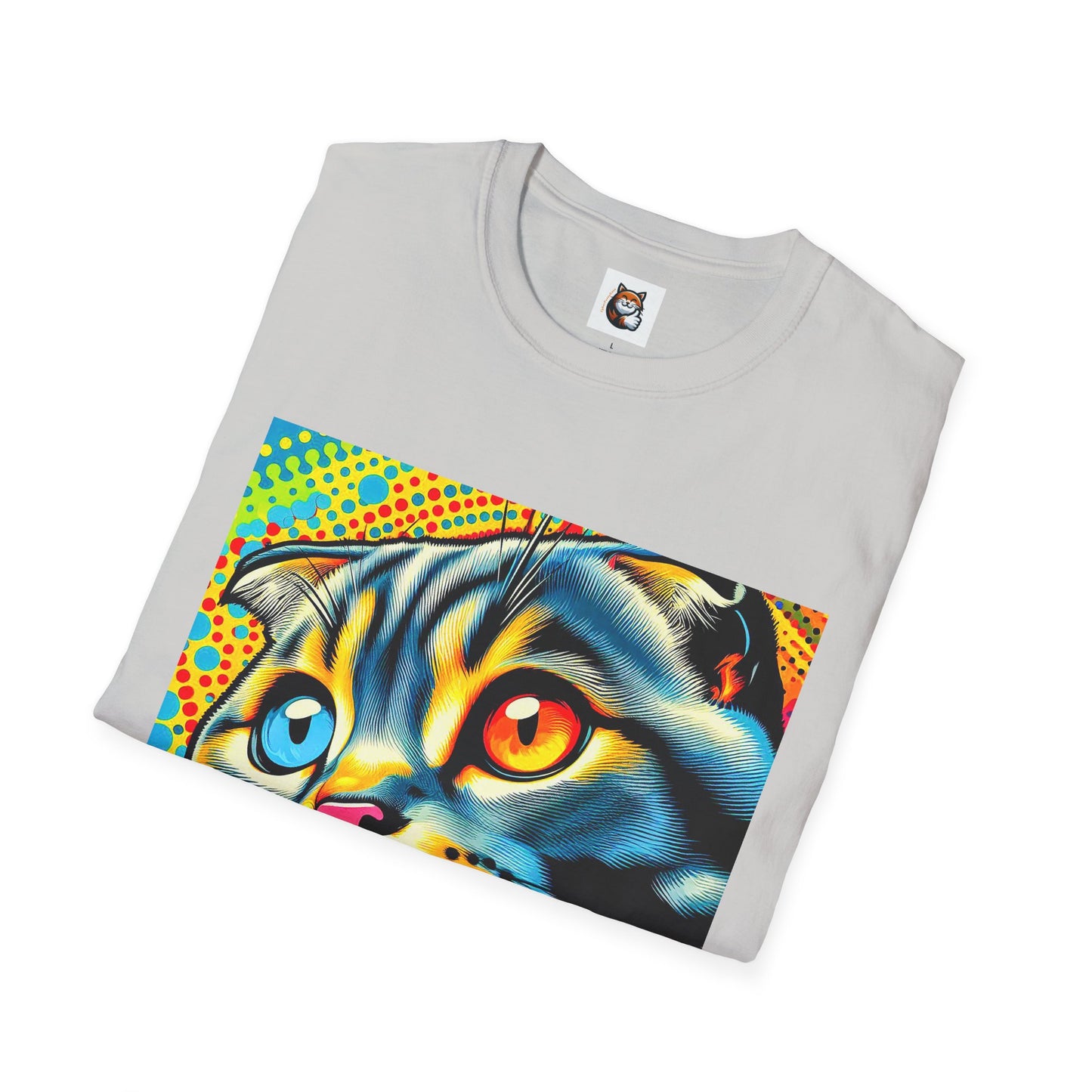 Scottish Fold Cat yellow comic book shirt