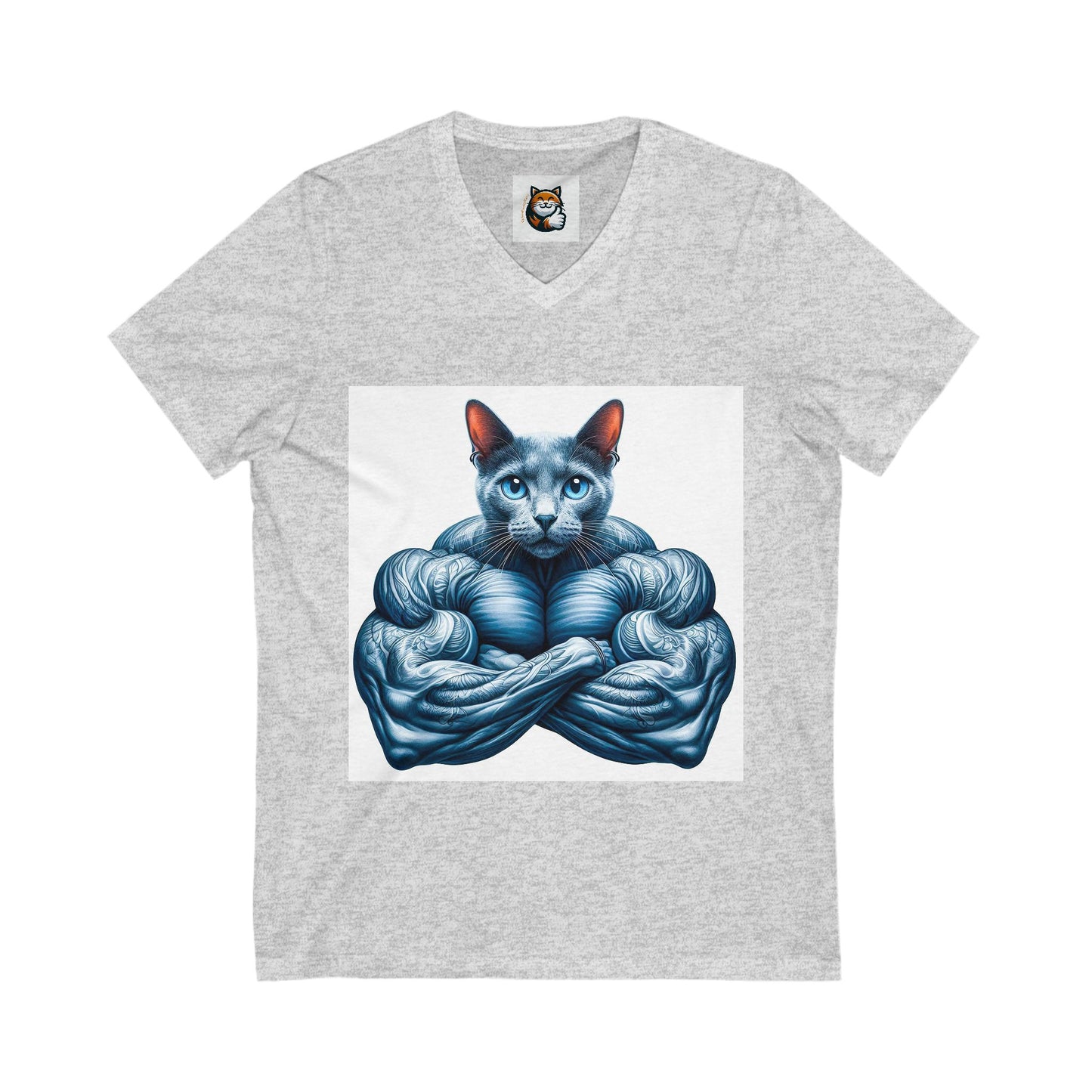 Russian Blue Cat muscle man shirt