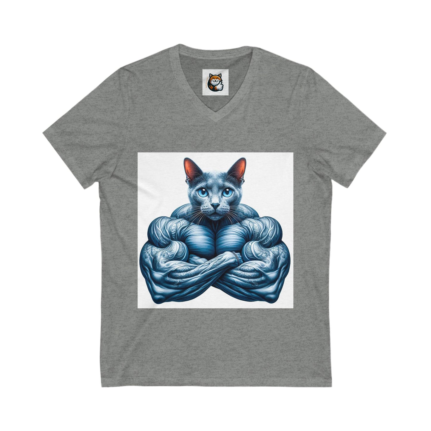 Russian Blue Cat muscle man shirt