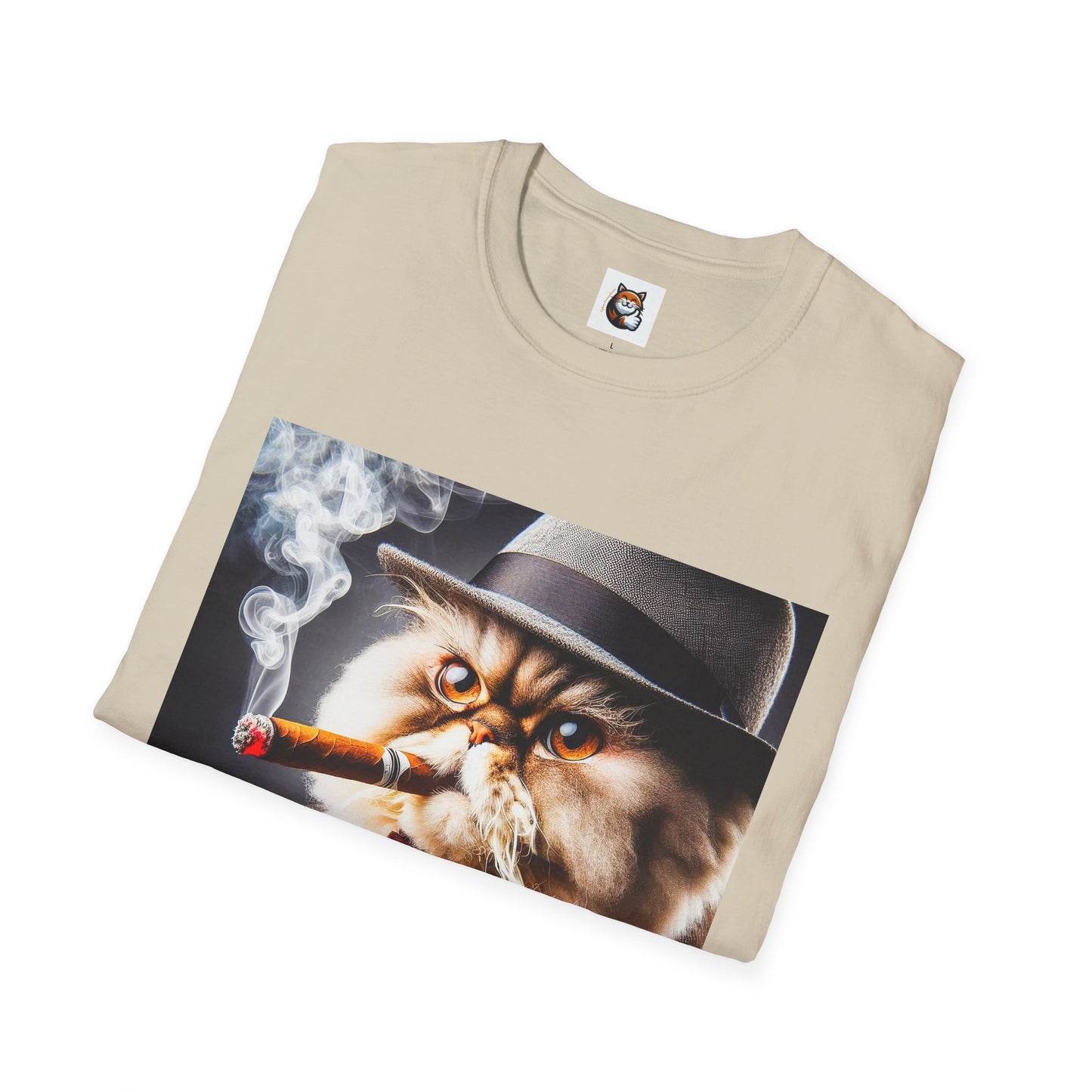 Selkirk Rex Cat T-Shirt cigar smoking