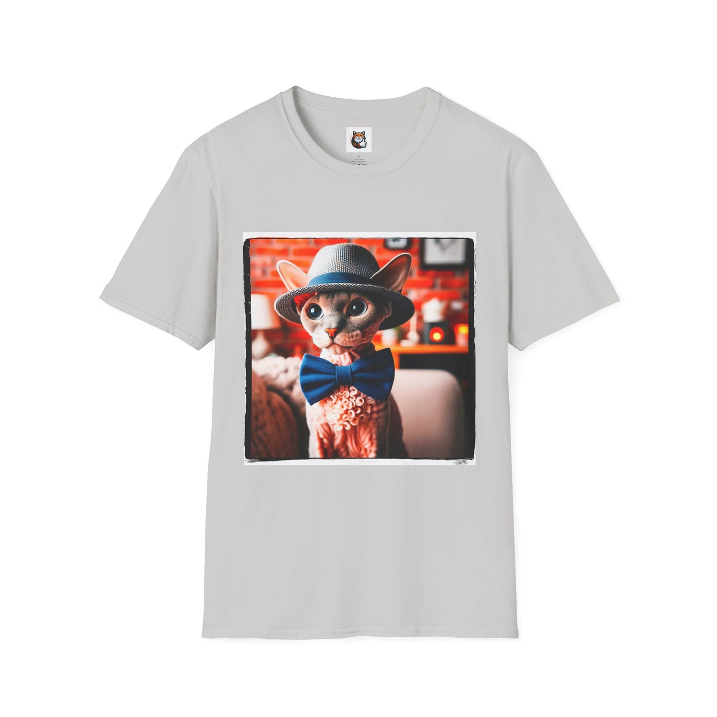 Devon Rex Cat hat and tie Softstyle T-Shirt
