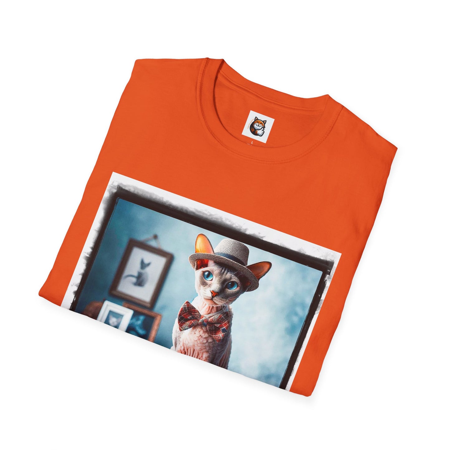 Cornish Rex Cat hat and bow tie Softstyle T-Shirt