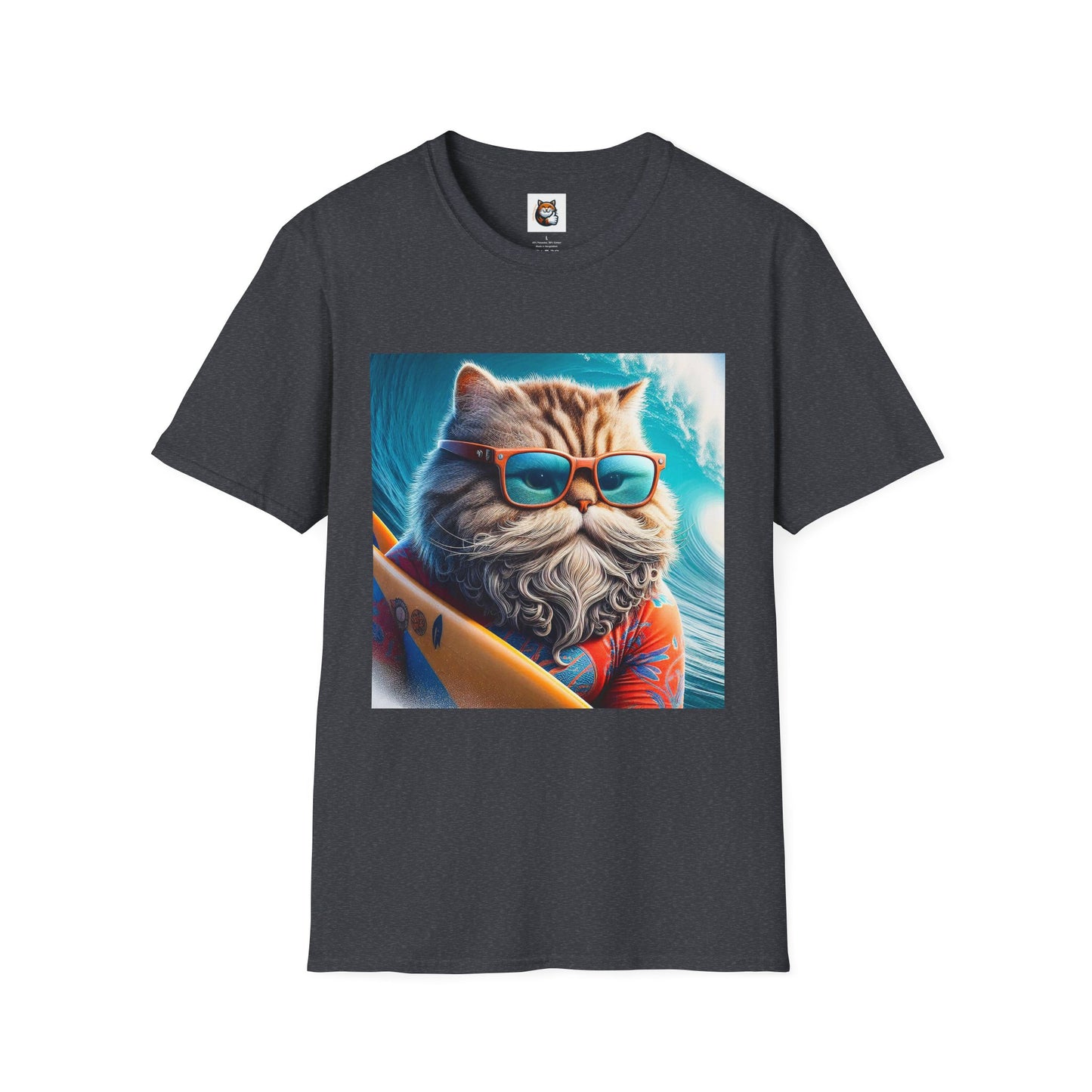 Selkirk Rex Cat T-Shirt old guy surfer