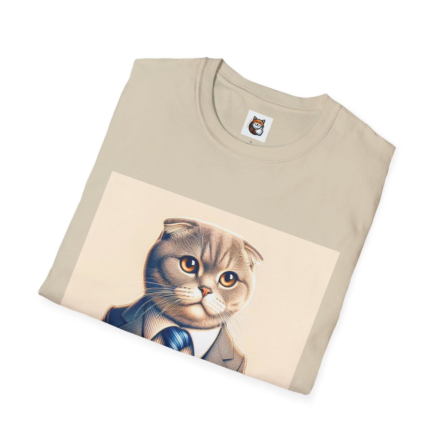 Scottish Fold Cat suit and tie  T-Shirt