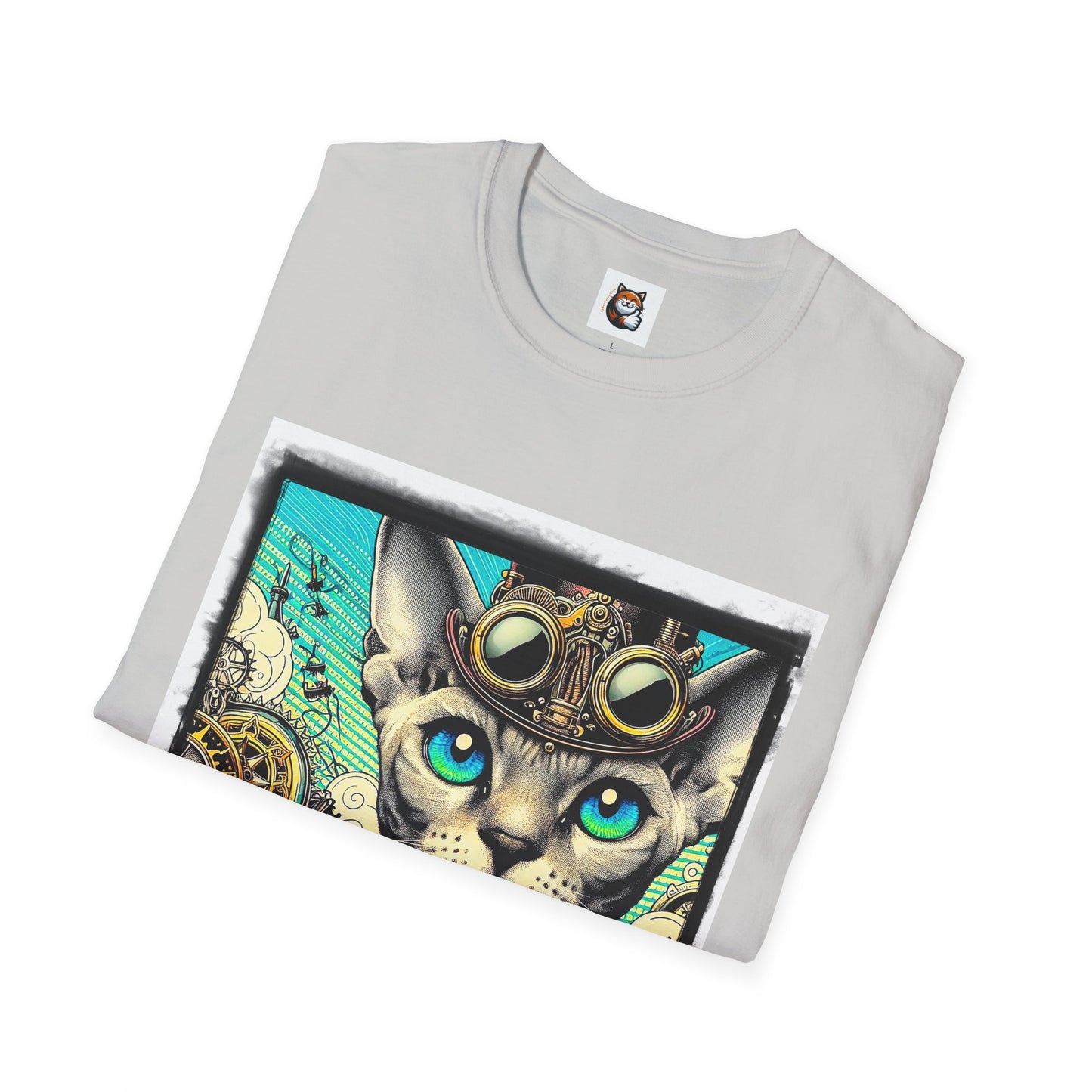 Devon Rex Cat steam punk Softstyle T-Shirt