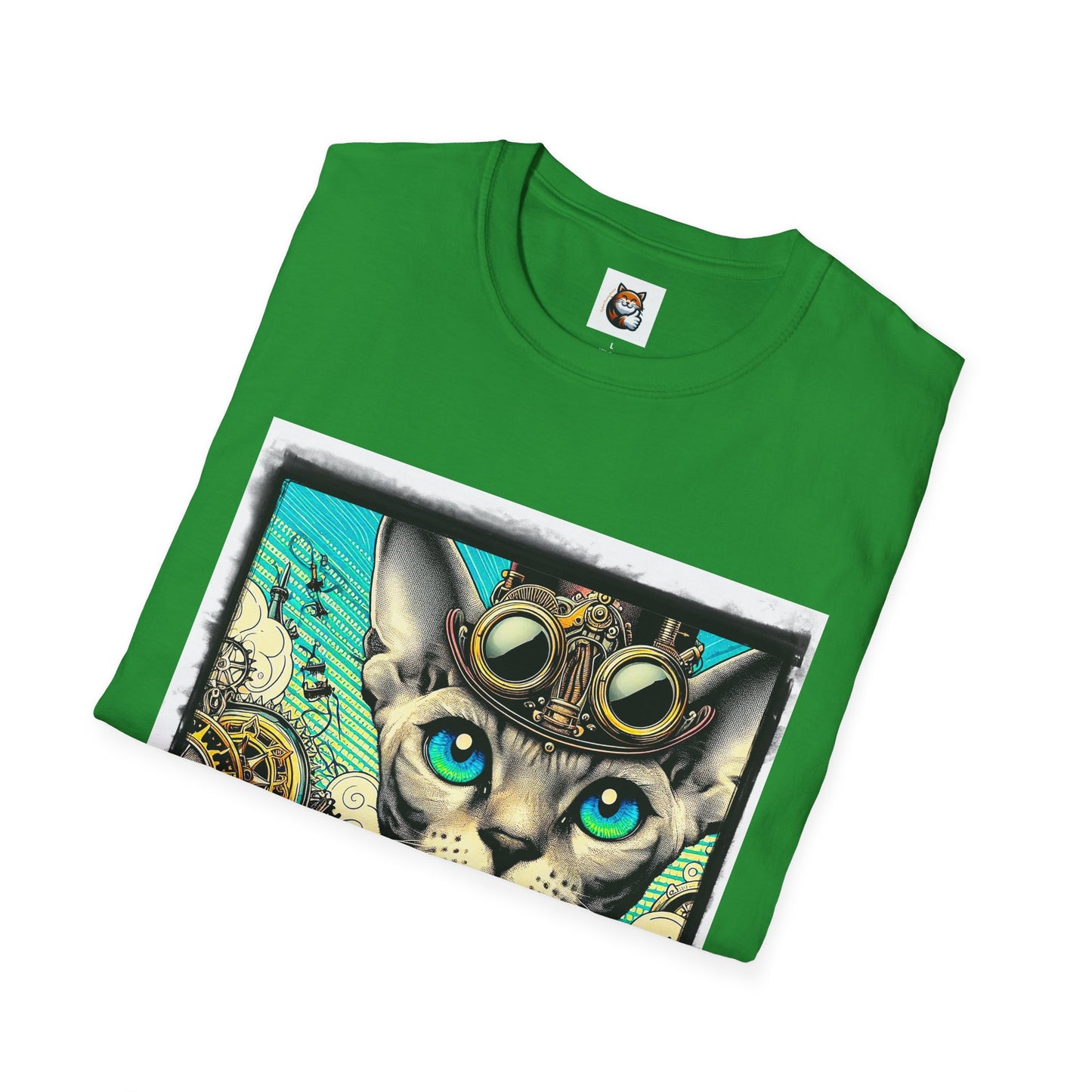 Devon Rex Cat steam punk Softstyle T-Shirt