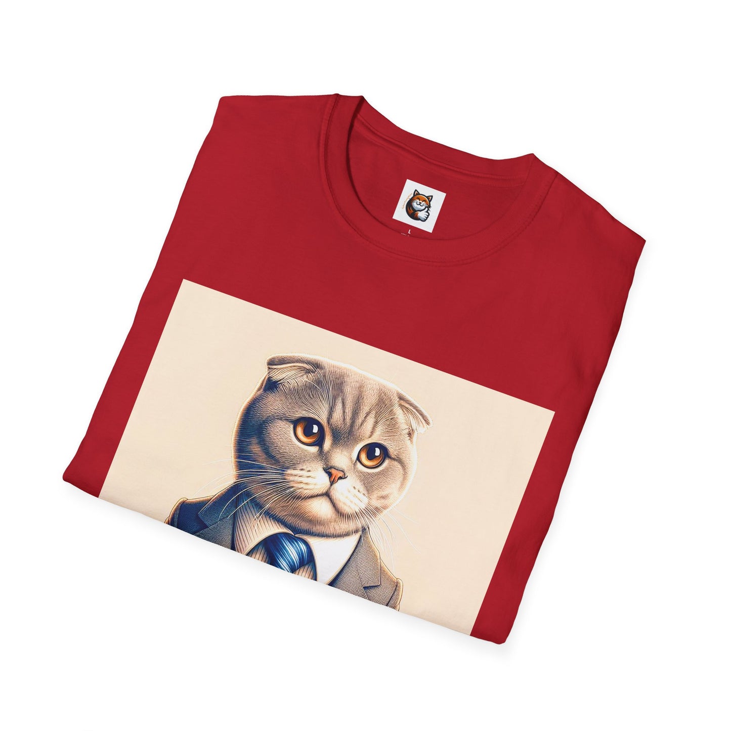 Scottish Fold Cat suit and tie  T-Shirt