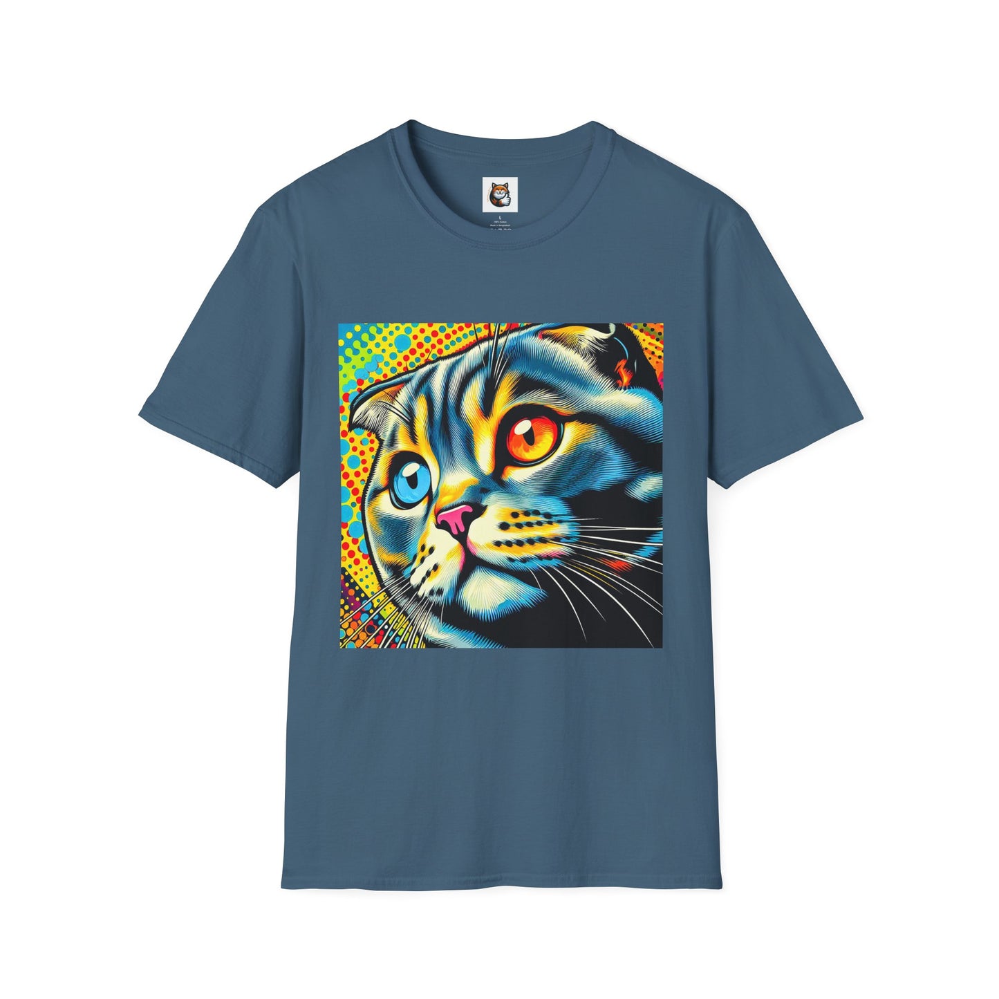 Scottish Fold Cat yellow comic book shirt