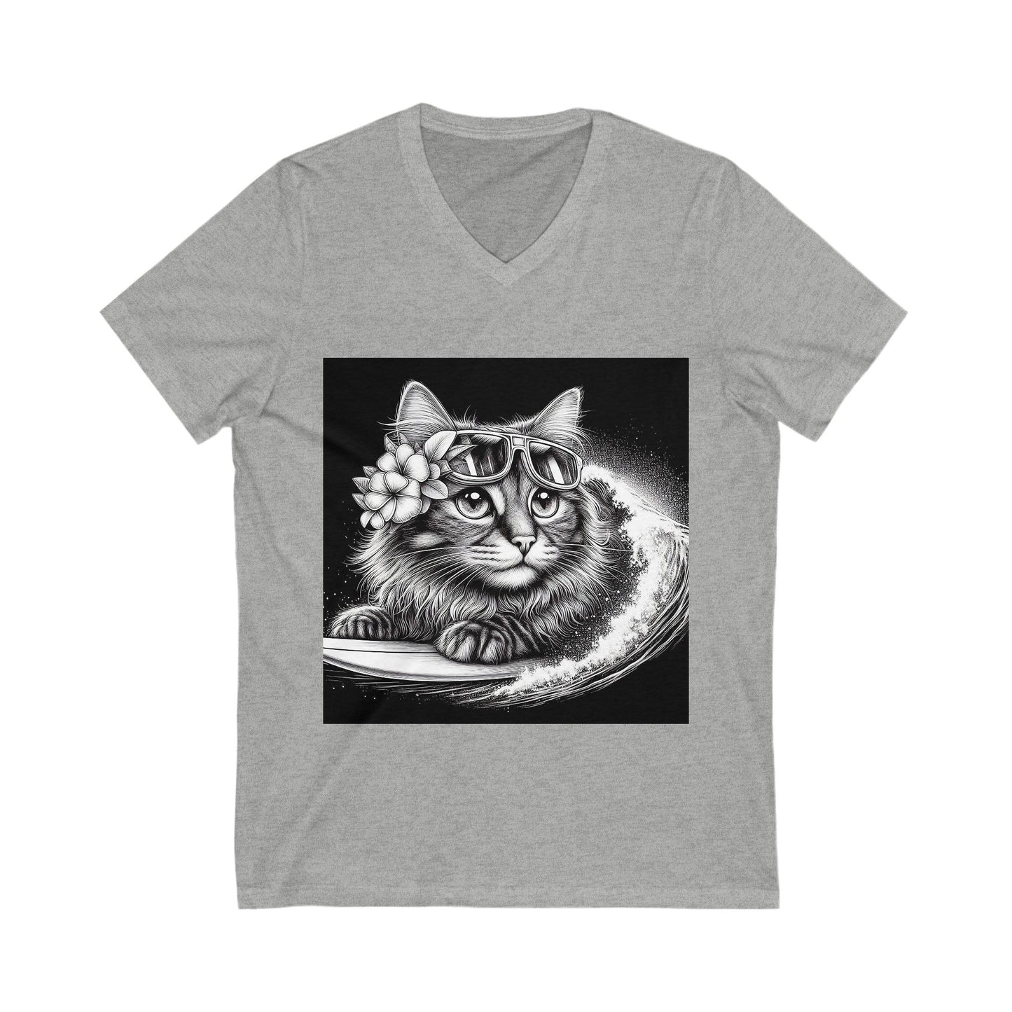 Domestic Cat Unisex Jersey Short Sleeve V-Neck Tee