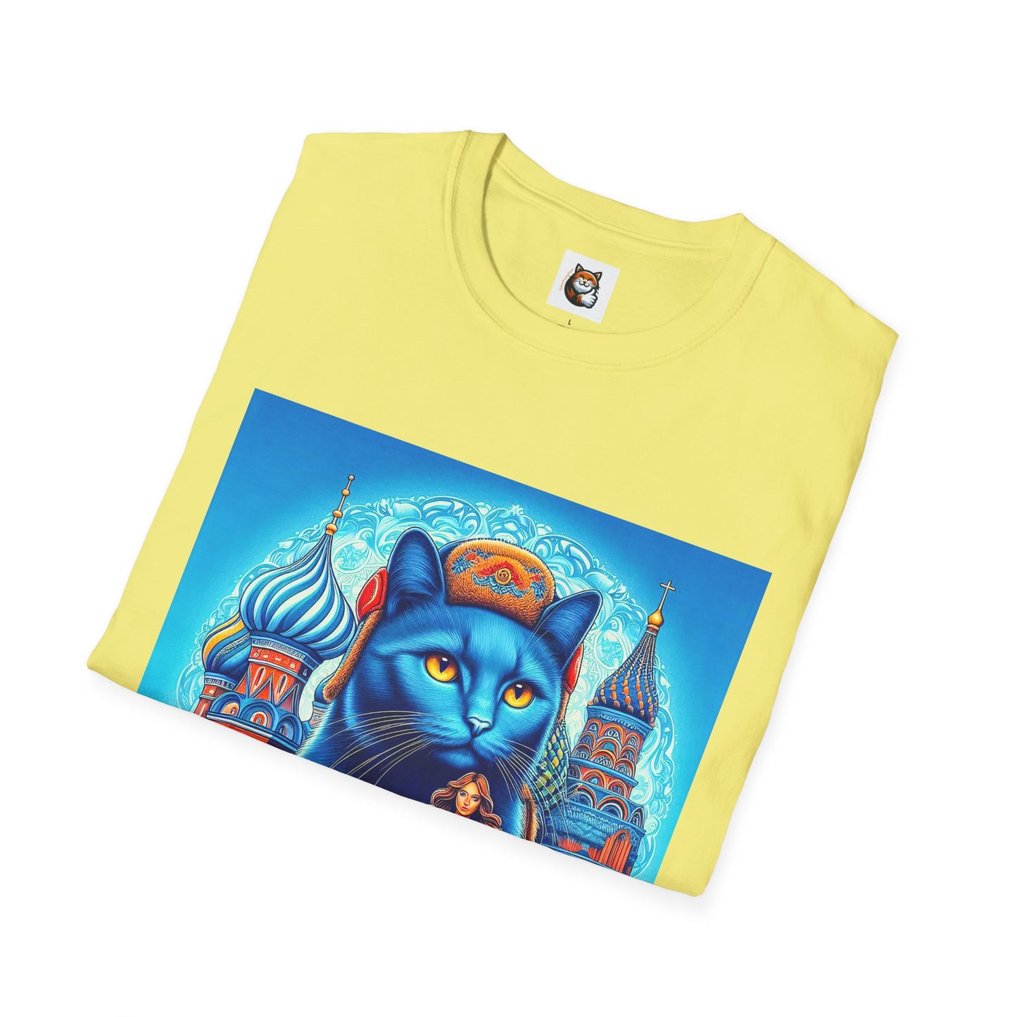 Russian Blue Cat egyptian goddess Softstyle T-Shirt