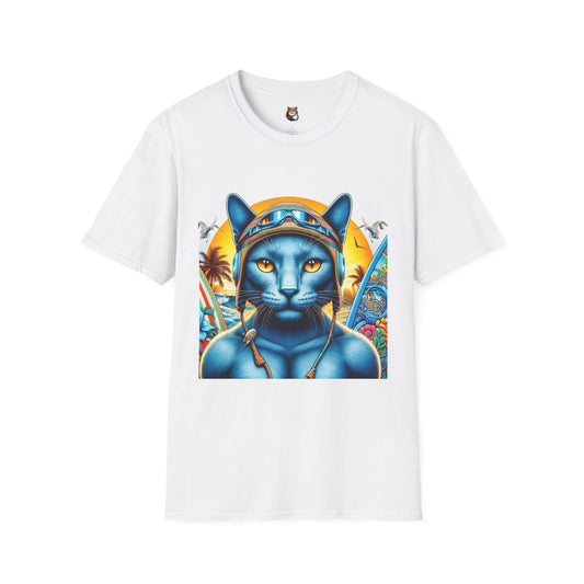 Russian Blue Cat Unisex Softstyle T-Shirt