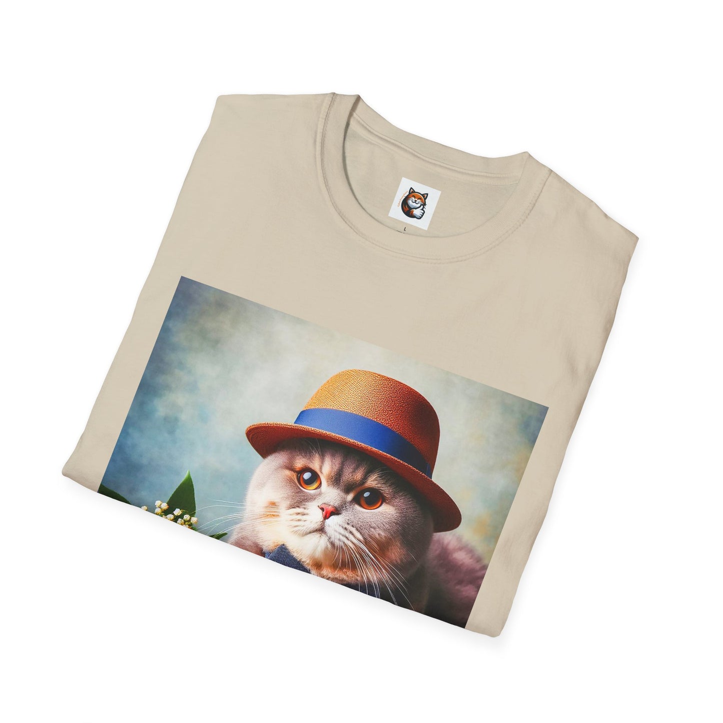 British Shorthair  hat and bow Unisex Softstyle T-Shirt