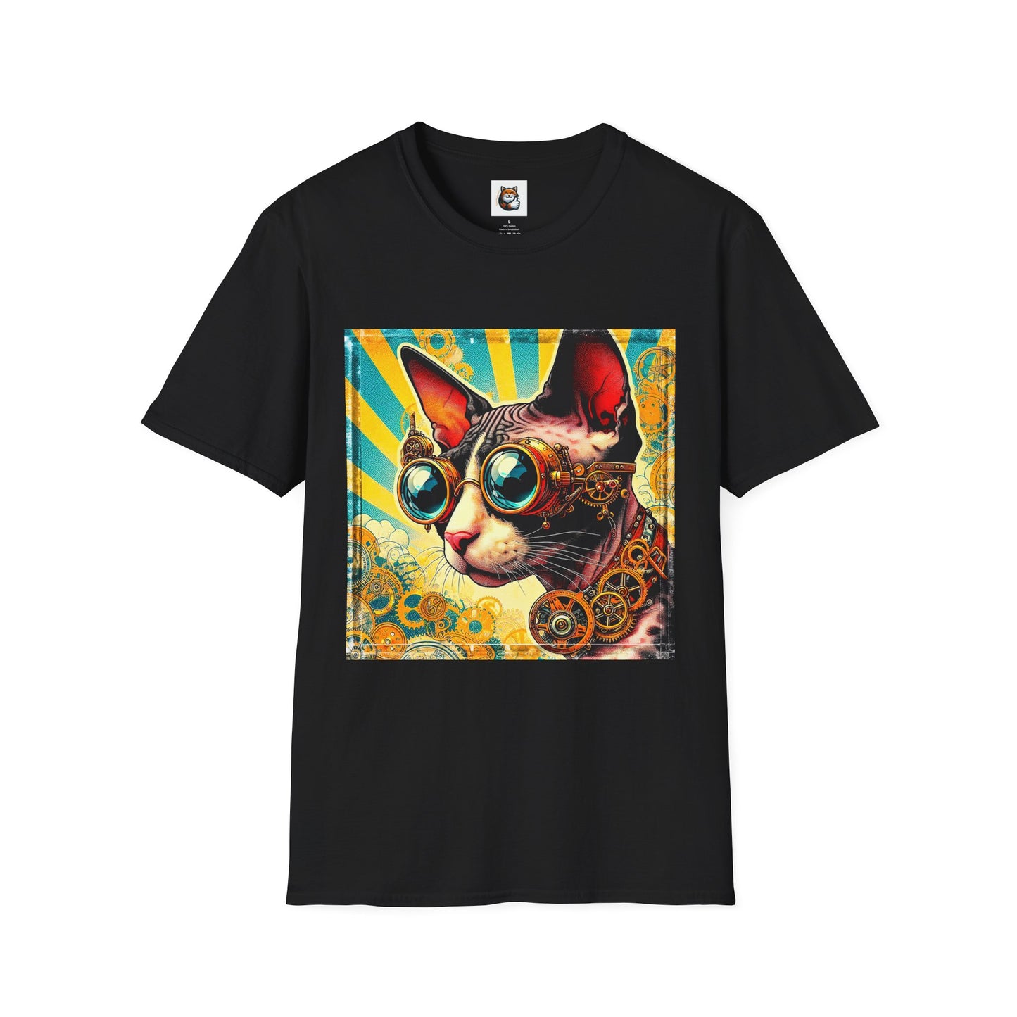 Cornish Rex Cat Unisex steam punk  T-Shirt