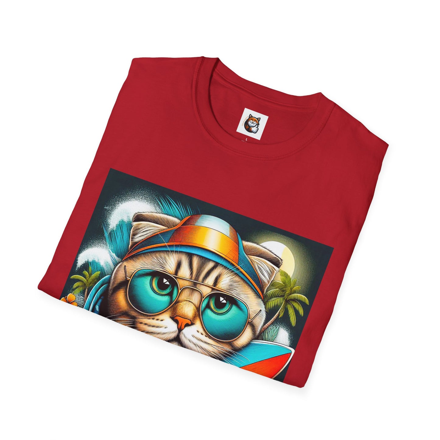 Scottish Fold Cat cool surfer  T-Shirt