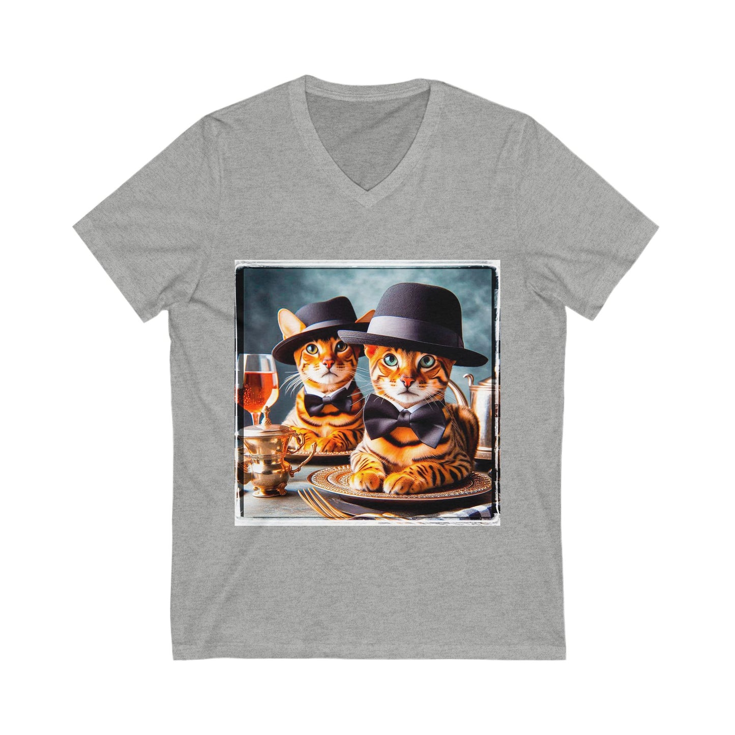 Bengal Unisex Jersey Short Sleeve V-Neck Tee