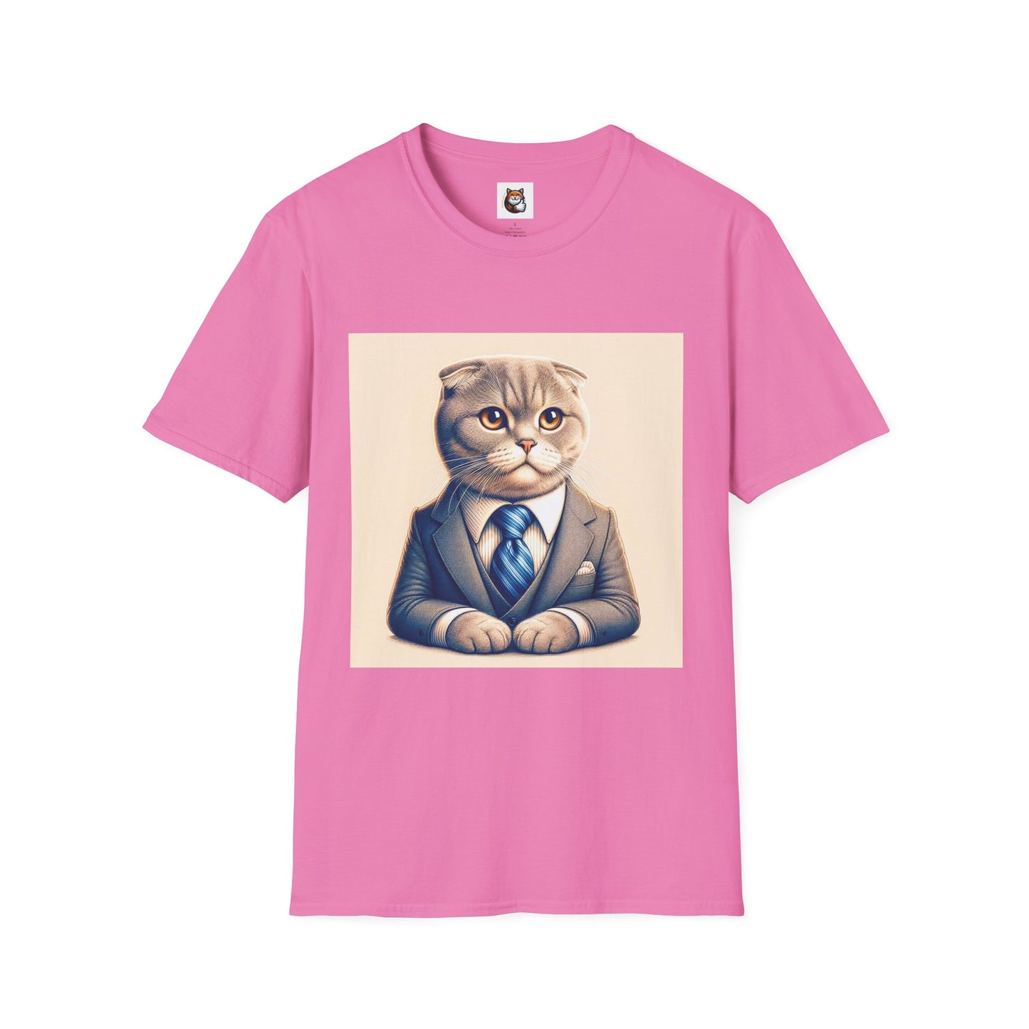 Scottish Fold Cat suit and tie  T-Shirt