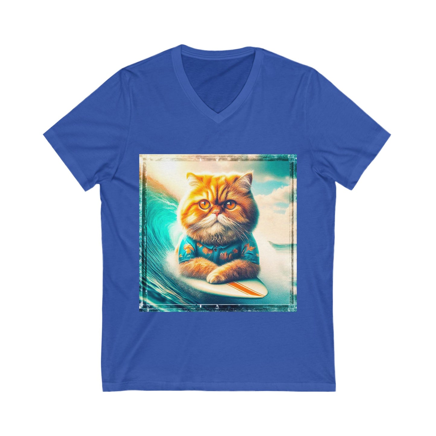 Persian Cat Unisex Jersey Short Sleeve V-Neck Tee