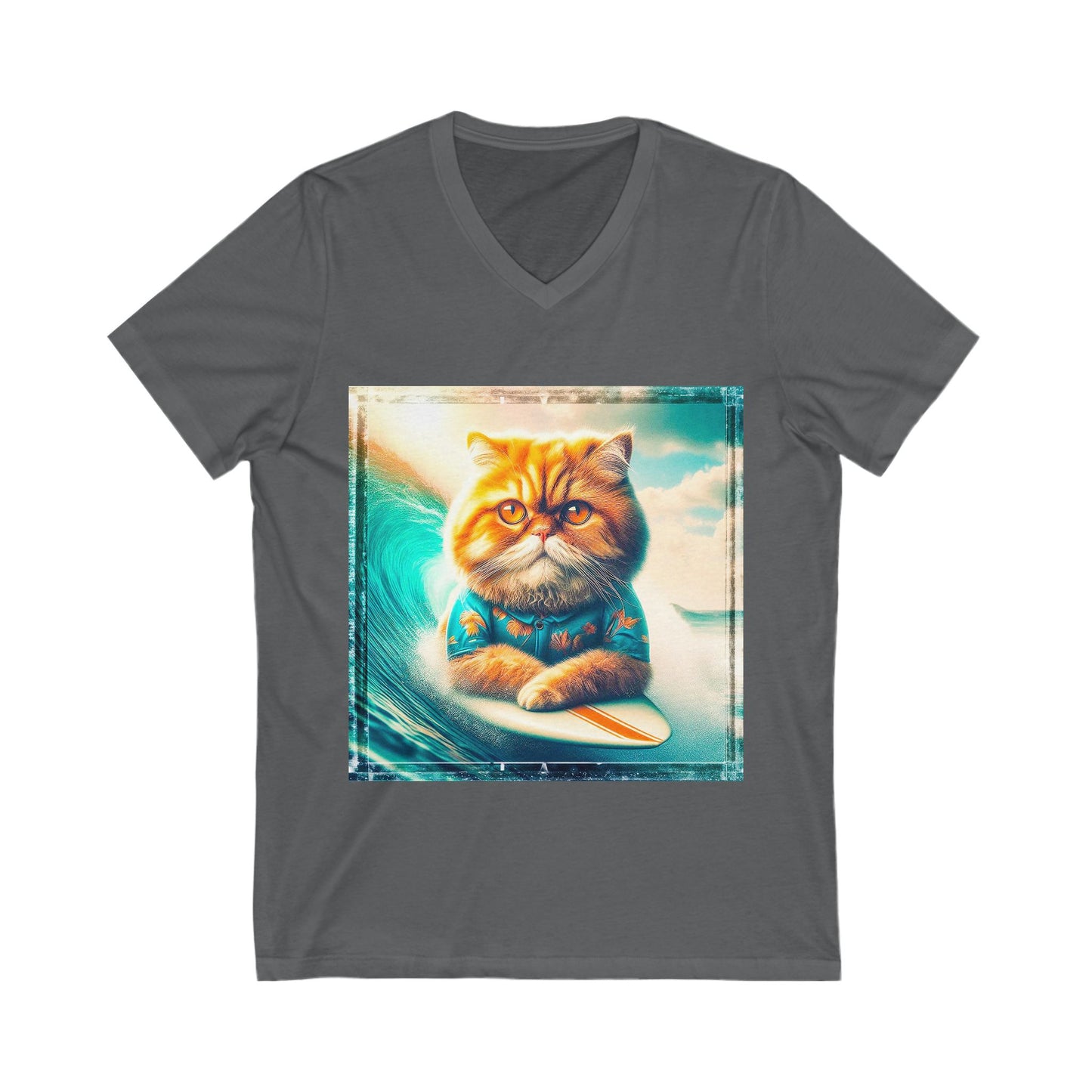 Persian Cat Unisex Jersey Short Sleeve V-Neck Tee