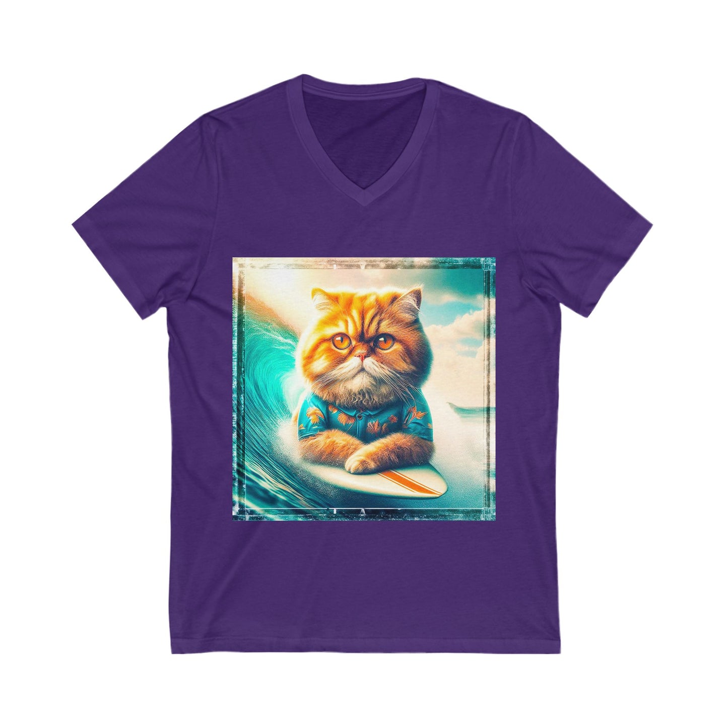Persian Cat Unisex Jersey Short Sleeve V-Neck Tee