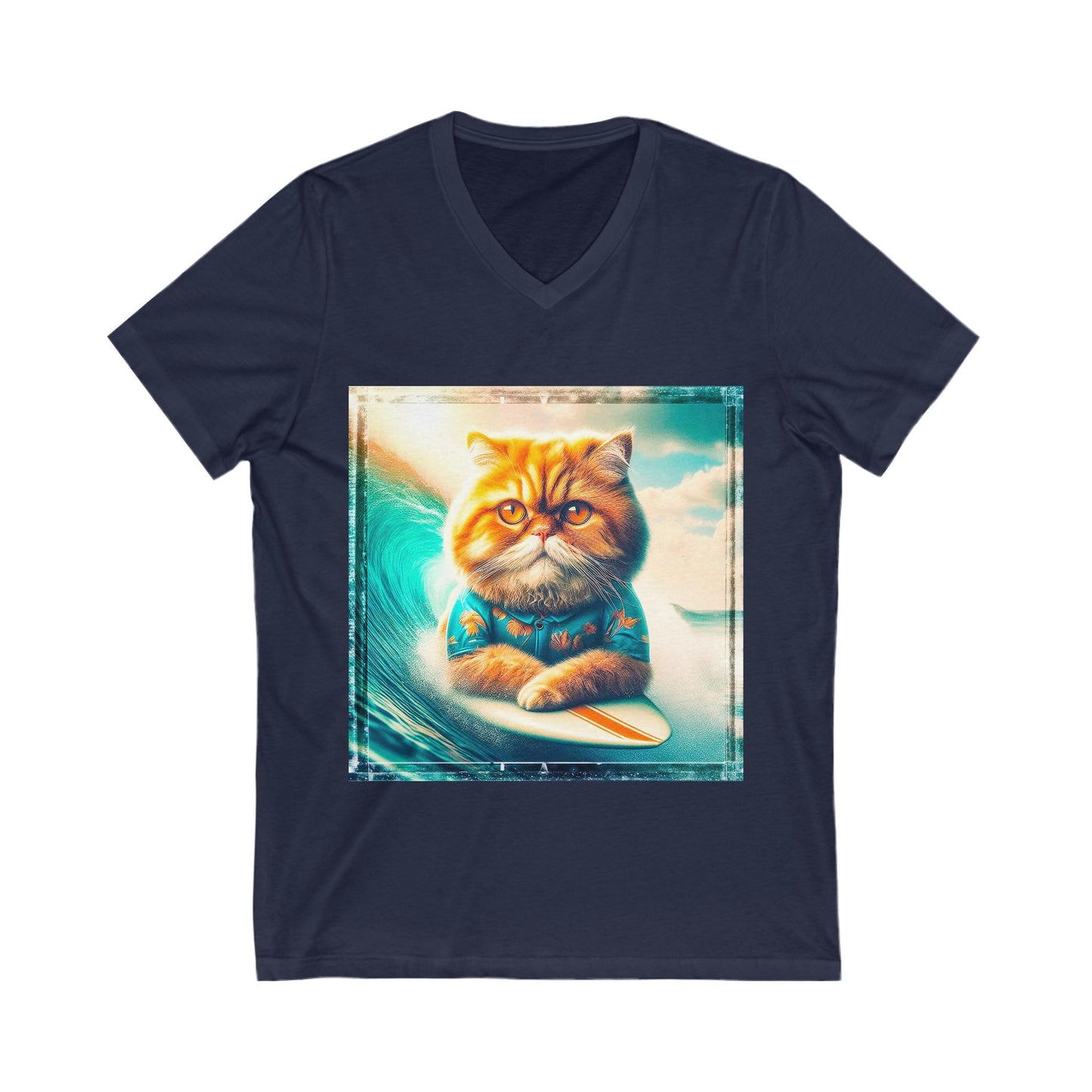 Persian Cat Unisex Jersey Short Sleeve V-Neck Tee