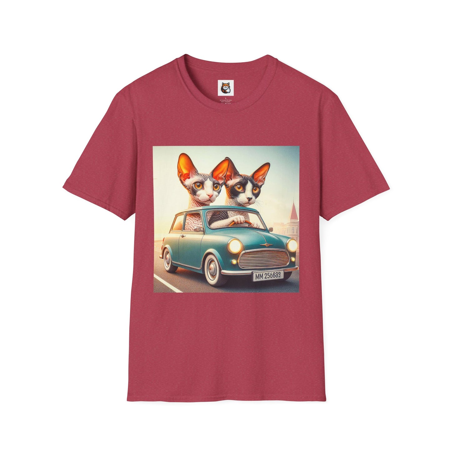 Wacky Cornish Rex Cat tiny car   T-Shirt