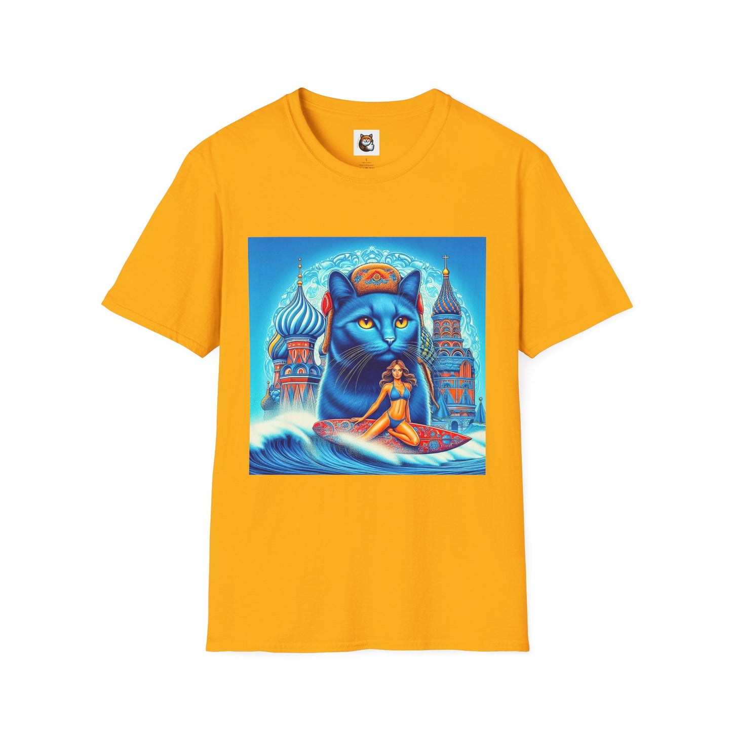Russian Blue Cat egyptian goddess Softstyle T-Shirt