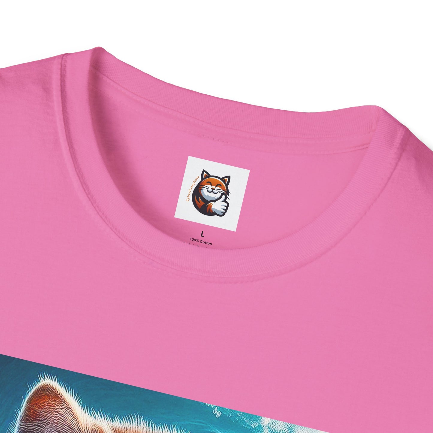 Selkirk Rex Cat T-Shirt old guy surfer
