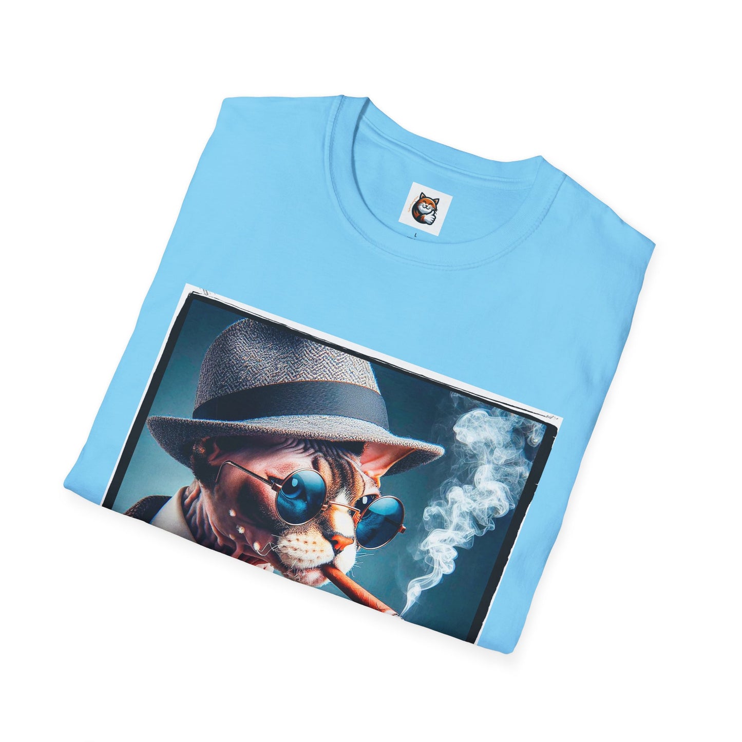 Devon Rex Cat smoking Softstyle T-Shirt