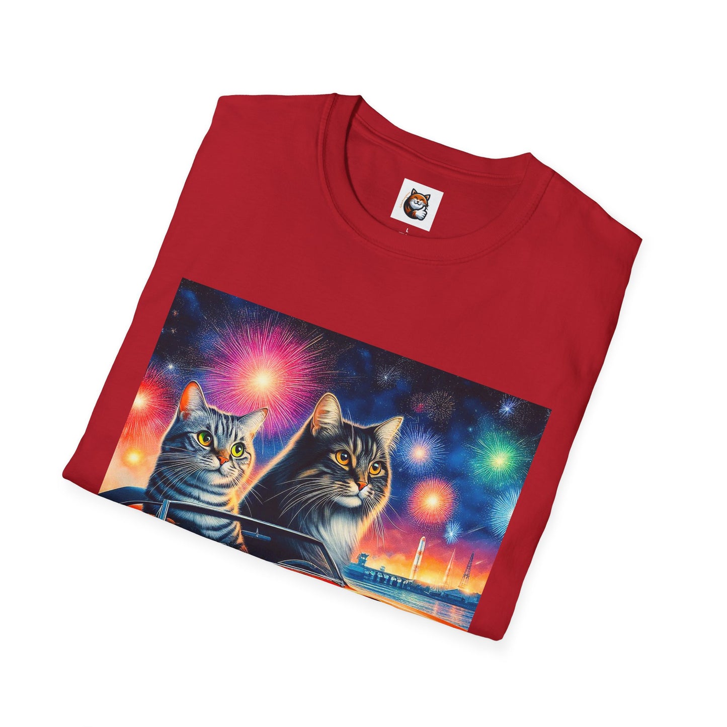Wacky Domestic Cat Unisex Softstyle T-Shirt