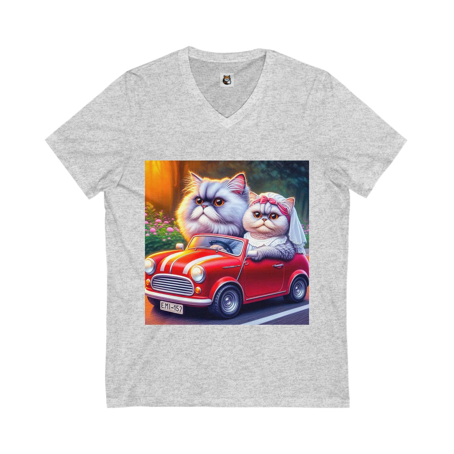 Selkirk Rex Design V-Neck married couple