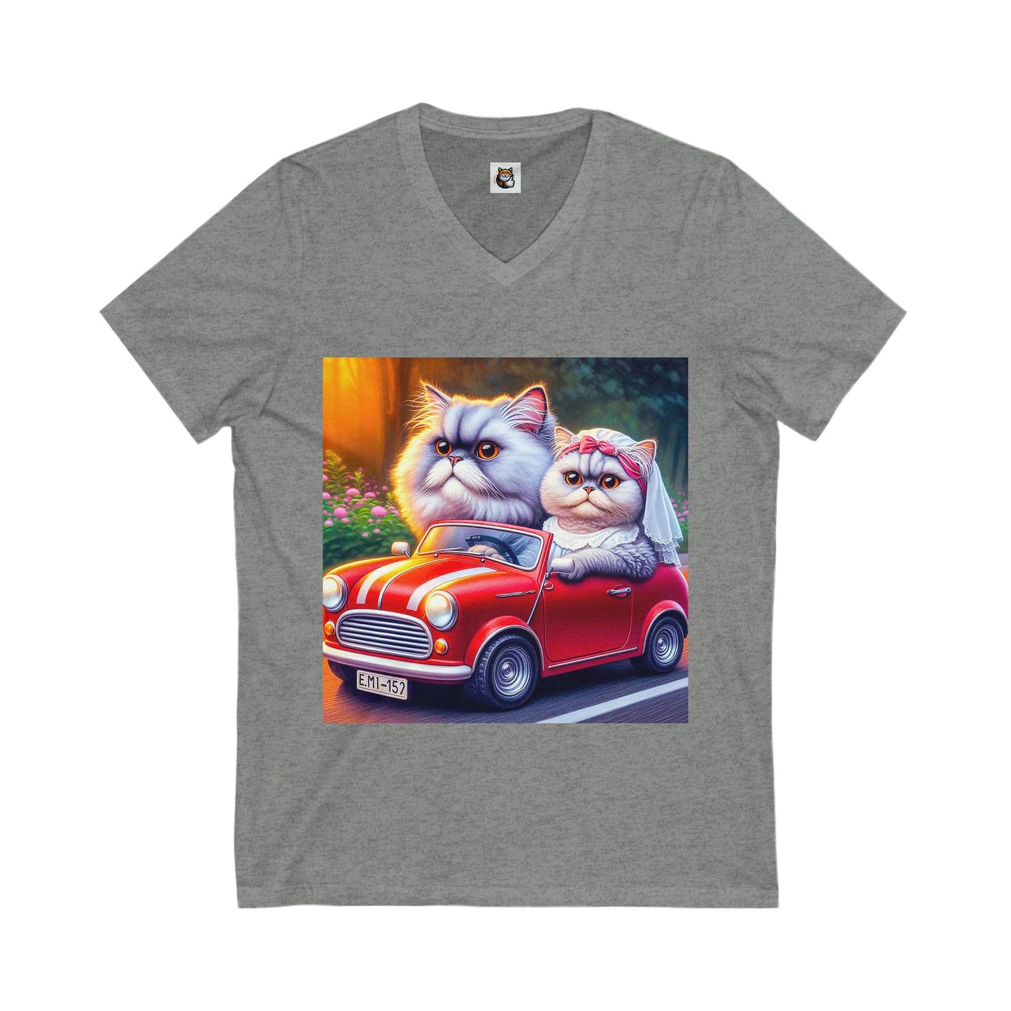 Selkirk Rex Design V-Neck married couple