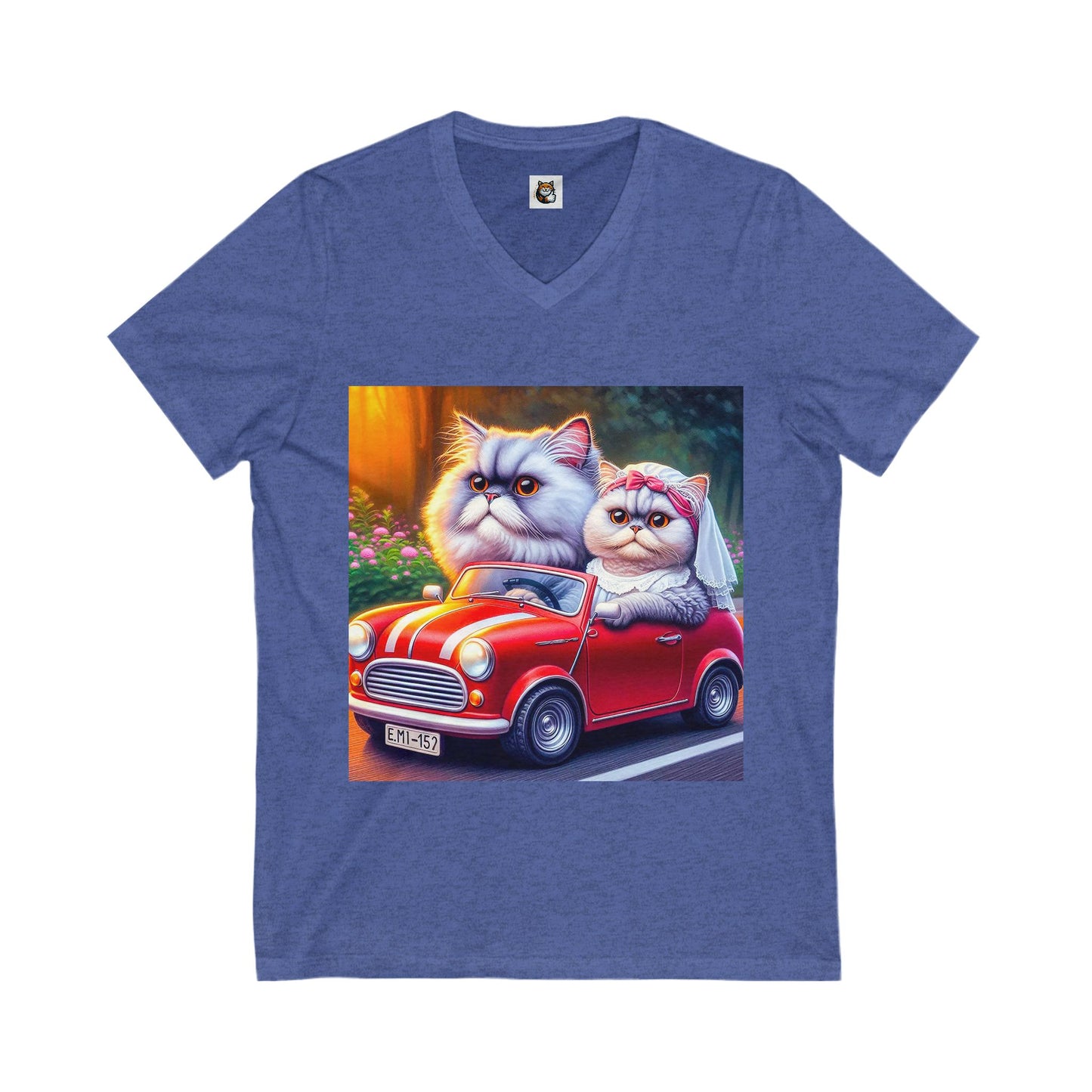 Selkirk Rex Design V-Neck married couple