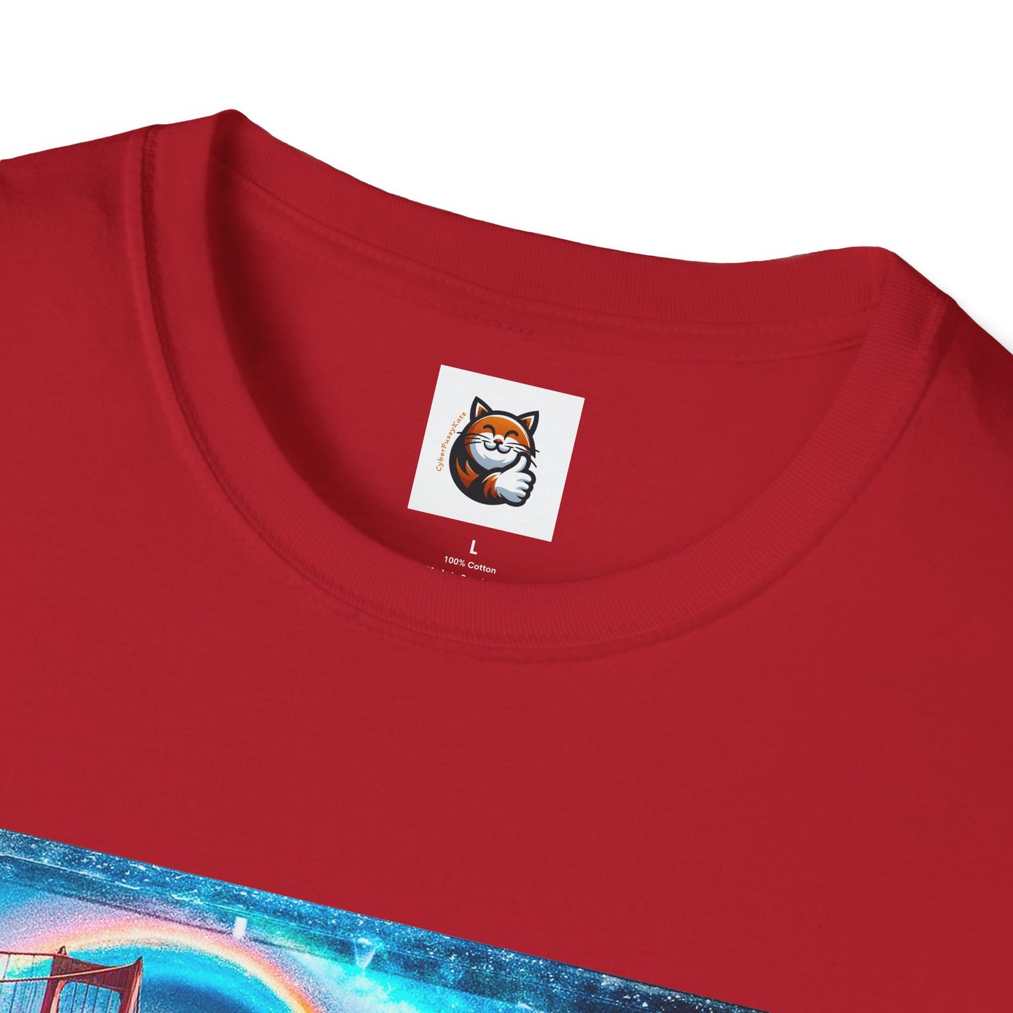 Devon Rex Unisex rainbow bridge Softstyle T-Shirt
