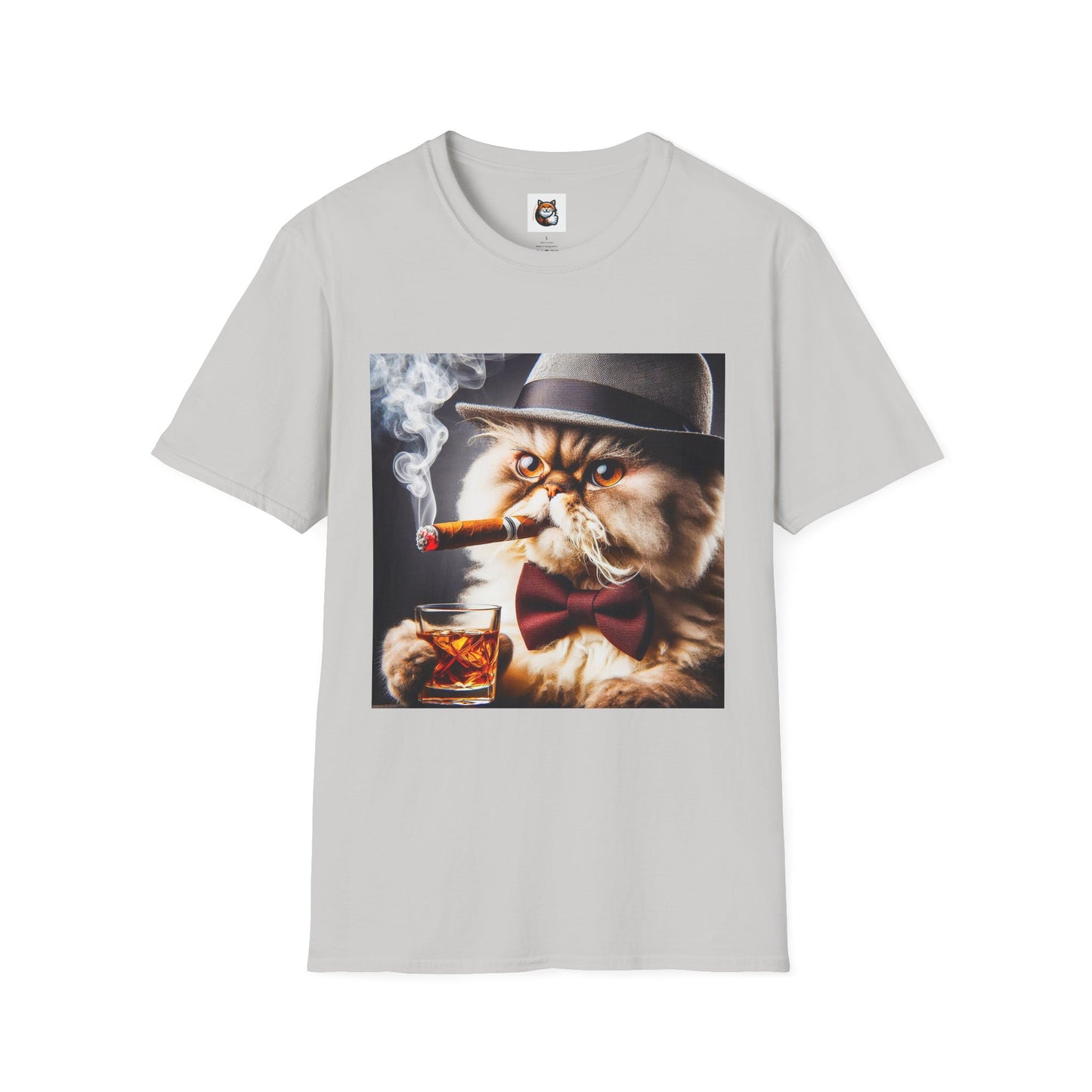 Selkirk Rex Cat T-Shirt cigar smoking