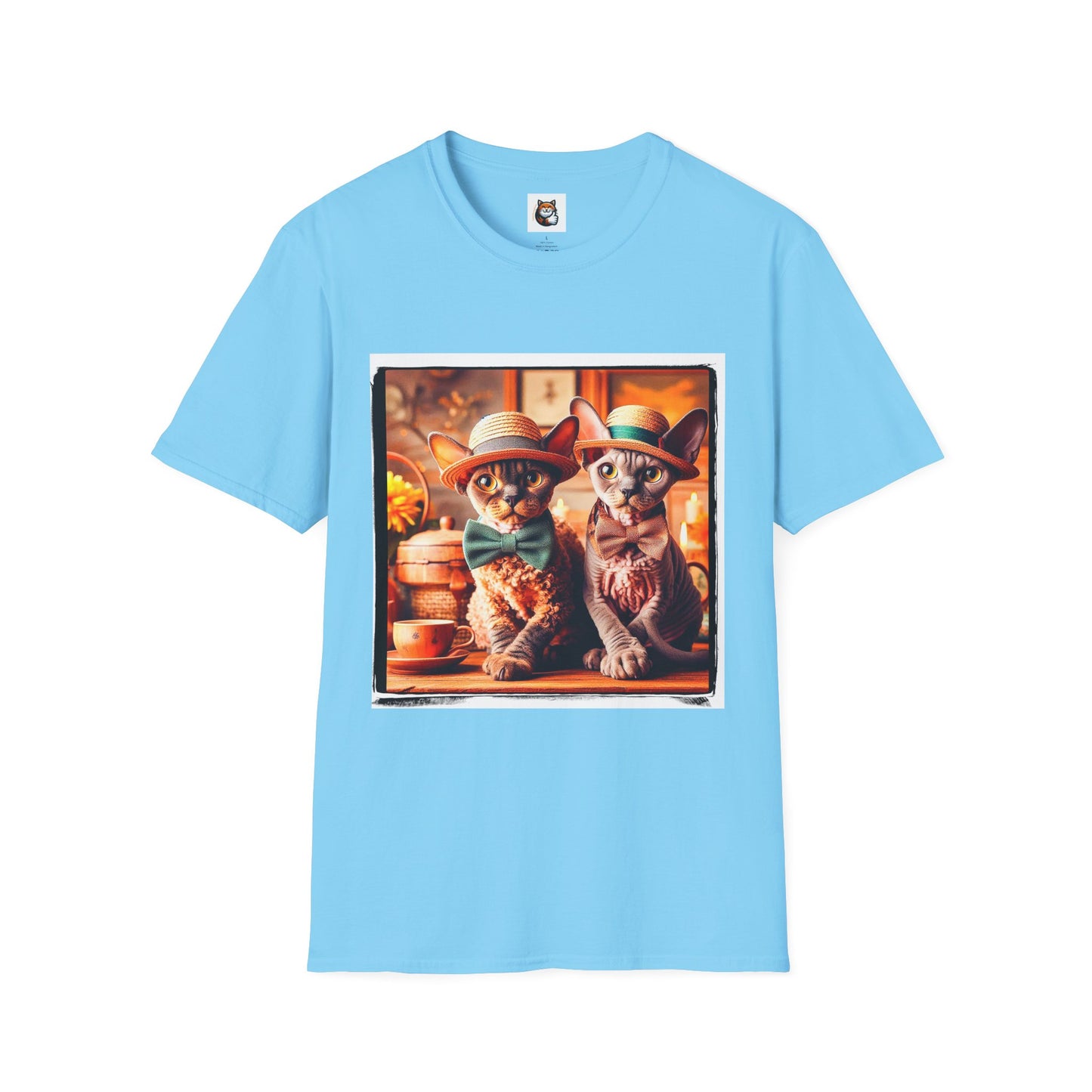 Devon Rex bow and tie Unisex Softstyle T-Shirt