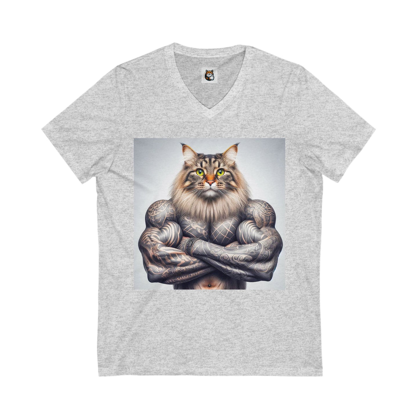 Norwegian Forest Cat Unisex Jersey Short Sleeve V-Neck Tee