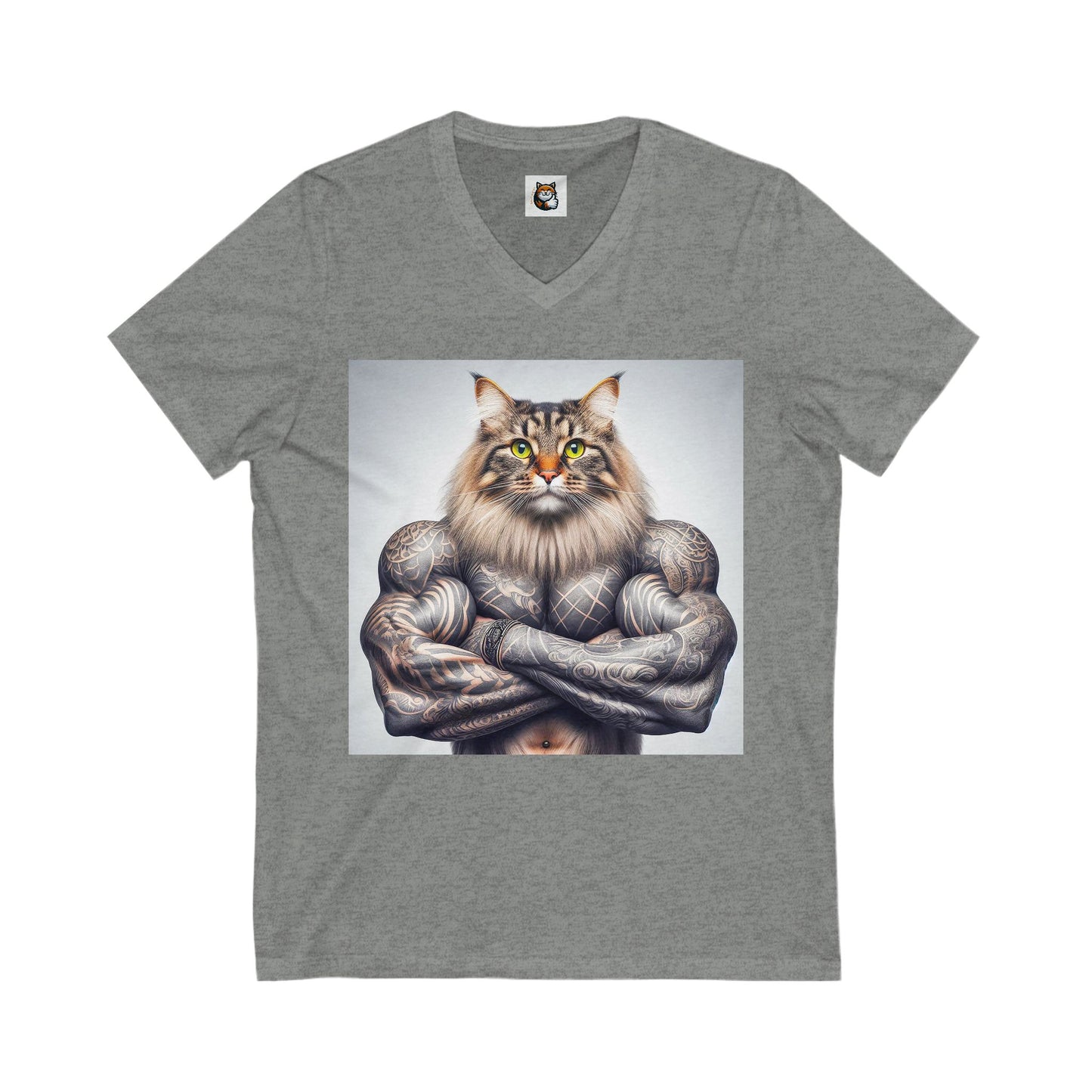 Norwegian Forest Cat Unisex Jersey Short Sleeve V-Neck Tee
