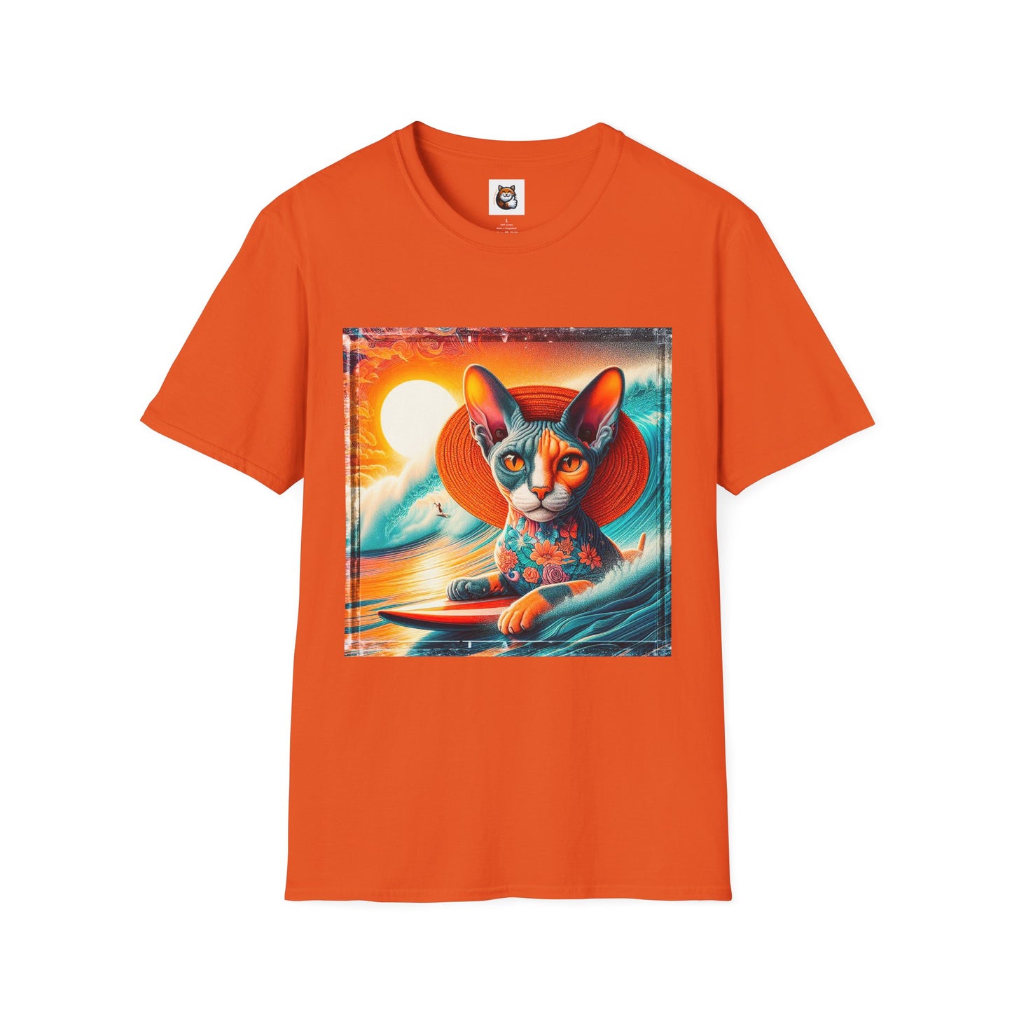 Devon Rex Cat hawaiian surfer Softstyle T-Shirt