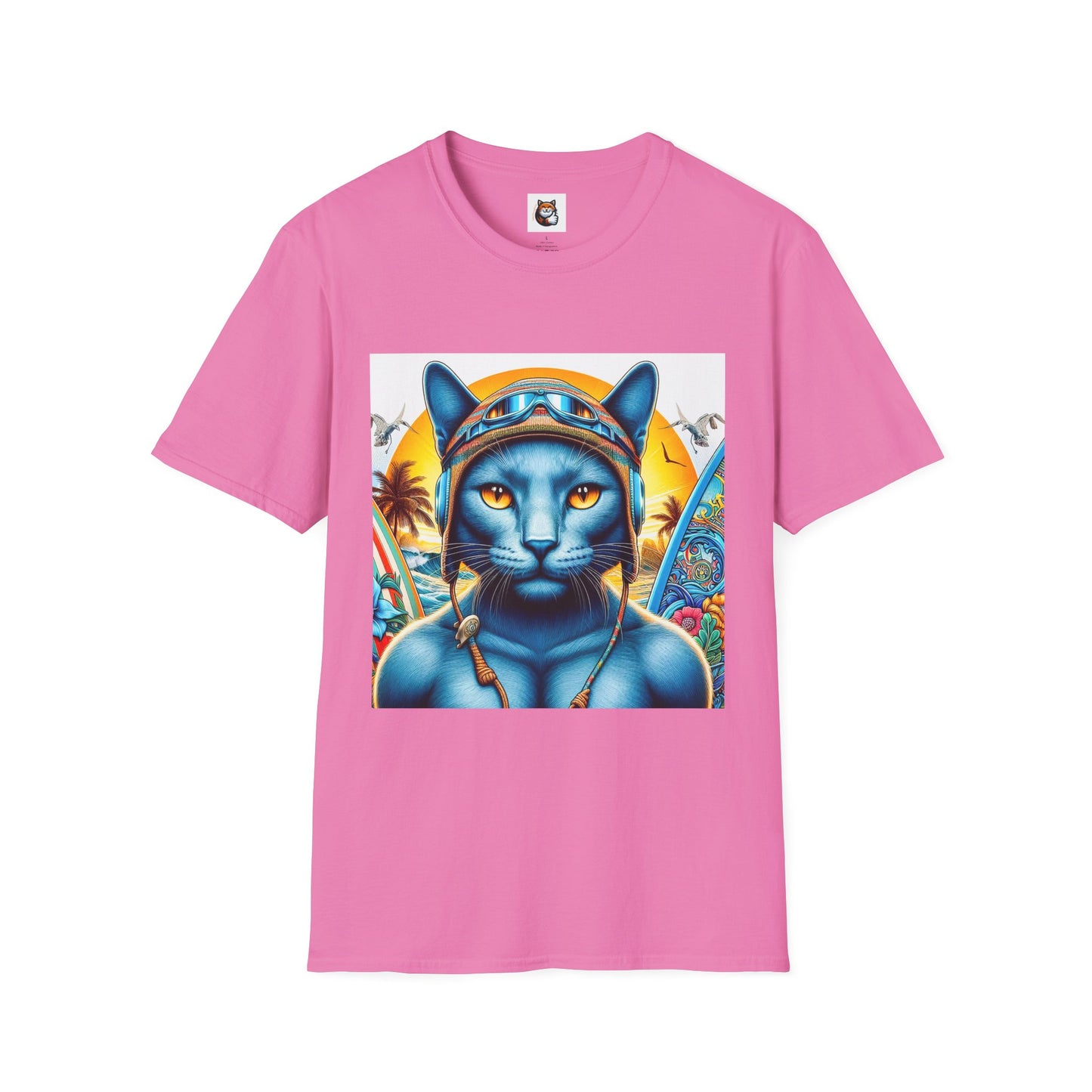 Russian Blue Cat Unisex Softstyle T-Shirt