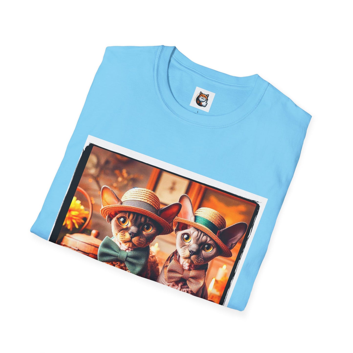 Devon Rex bow and tie Unisex Softstyle T-Shirt