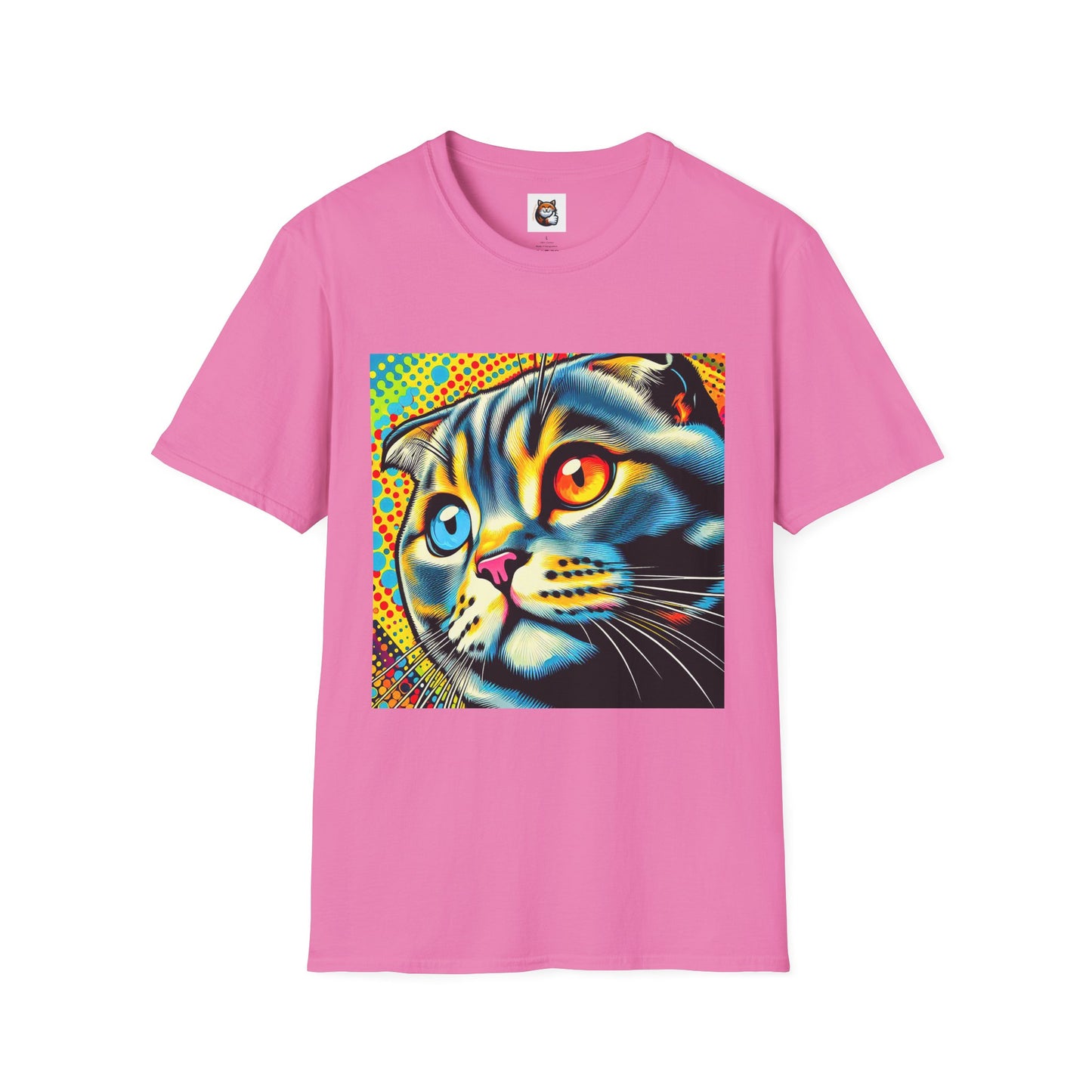 Scottish Fold Cat yellow comic book shirt