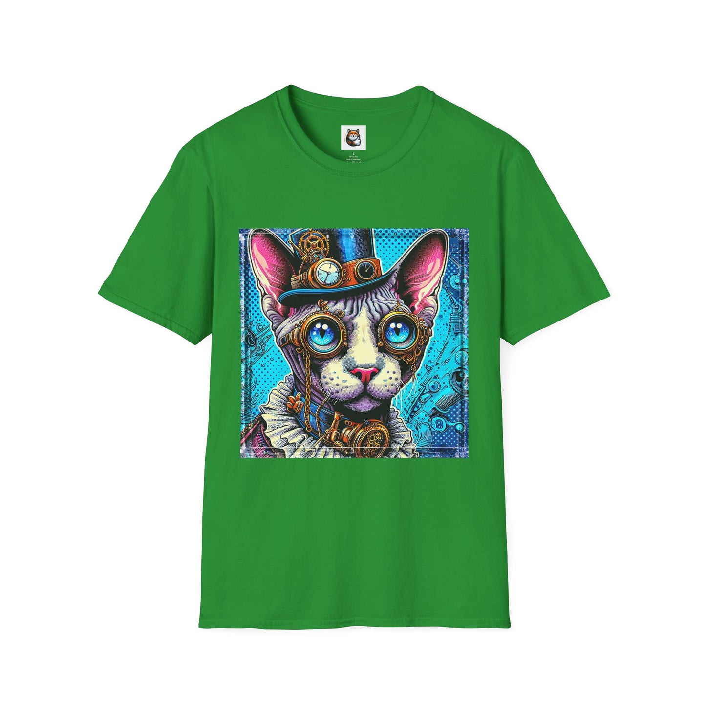 Devon Rex steam punk  Unisex Softstyle T-Shirt