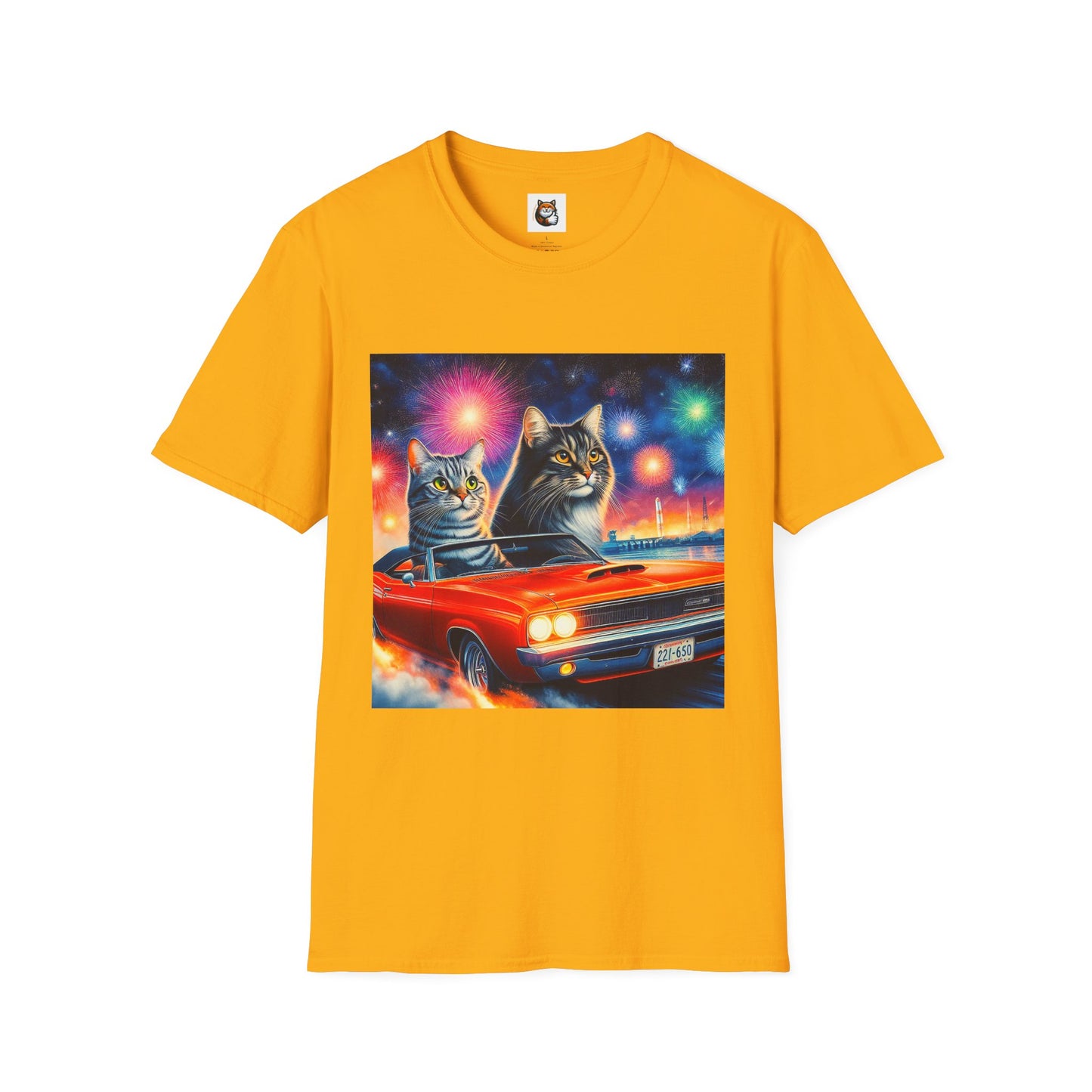Wacky Domestic Cat Unisex Softstyle T-Shirt