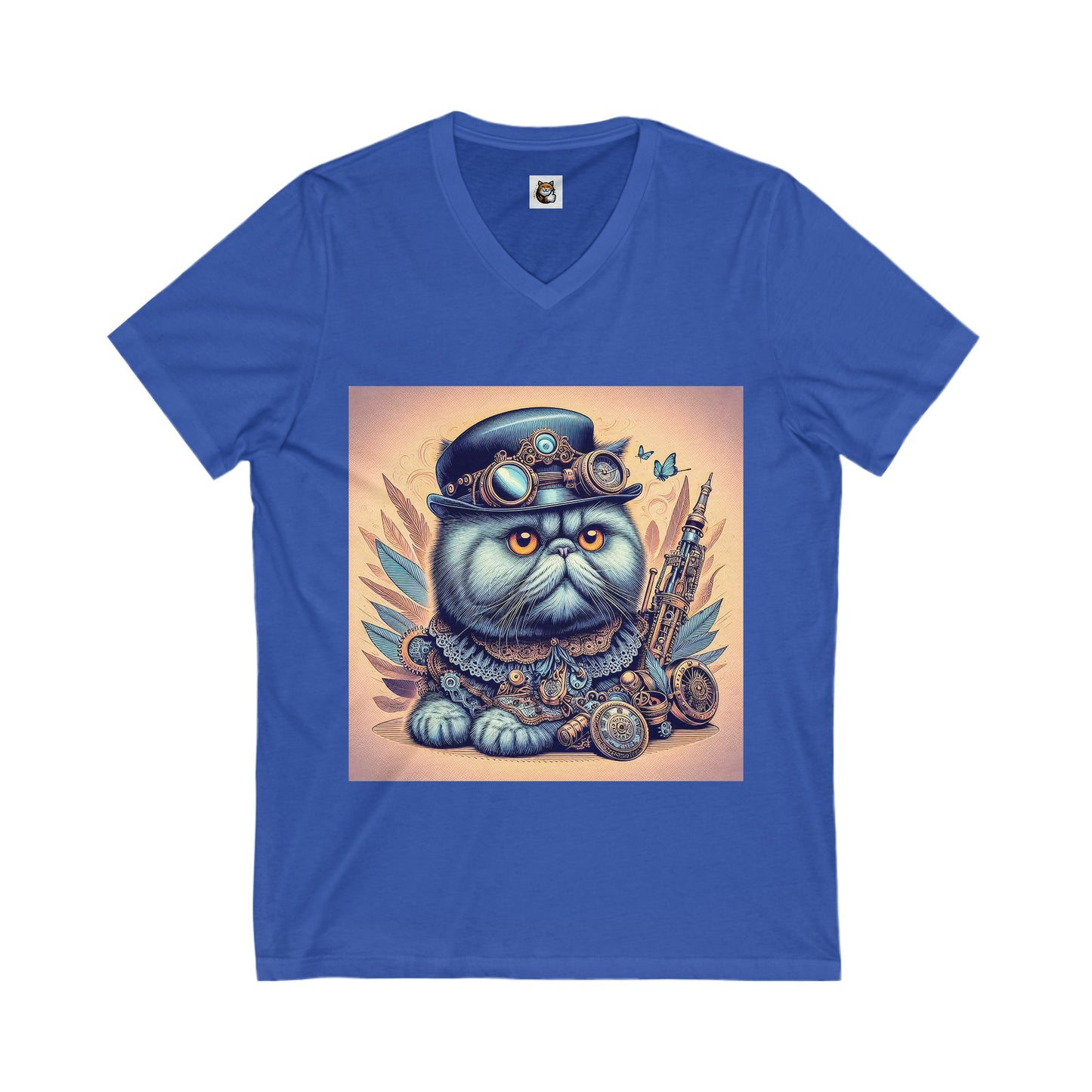 - Selkirk Rex Design V-Neck metal and gears