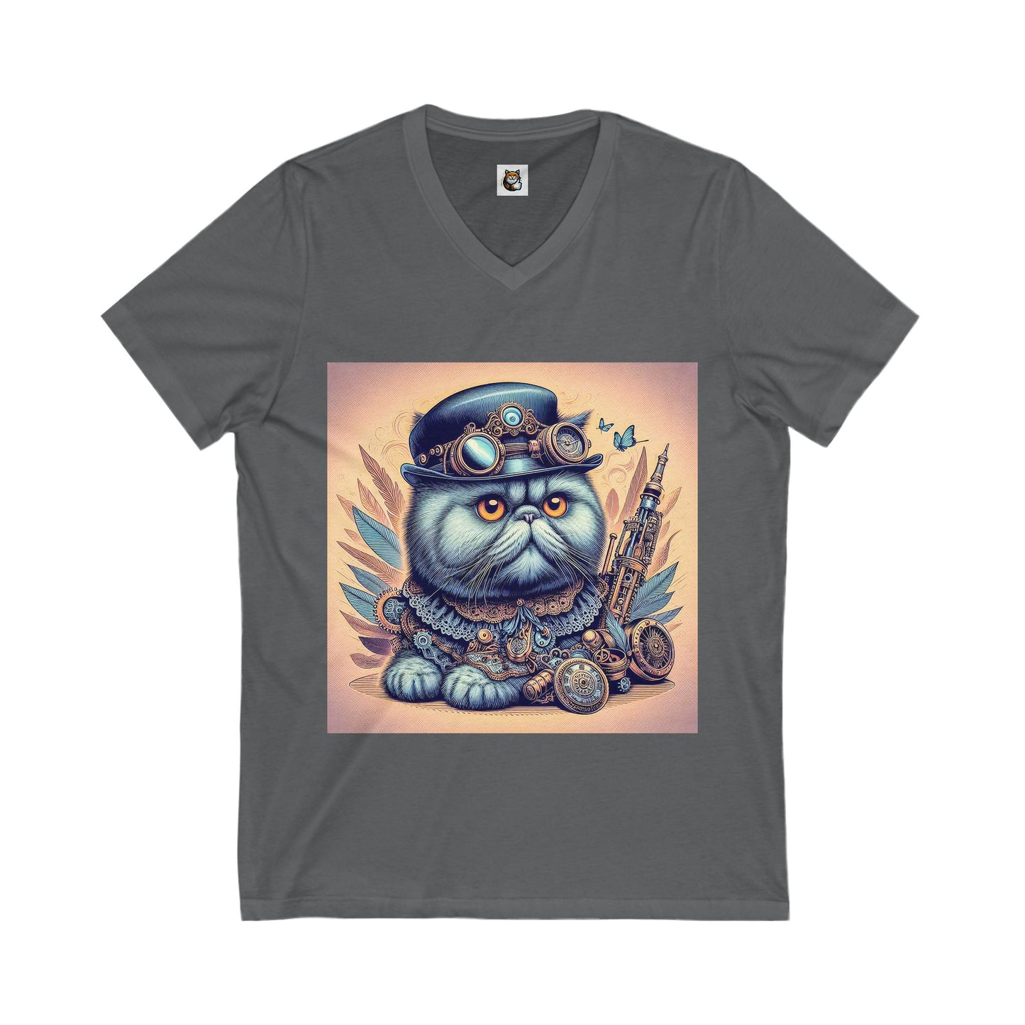 - Selkirk Rex Design V-Neck metal and gears