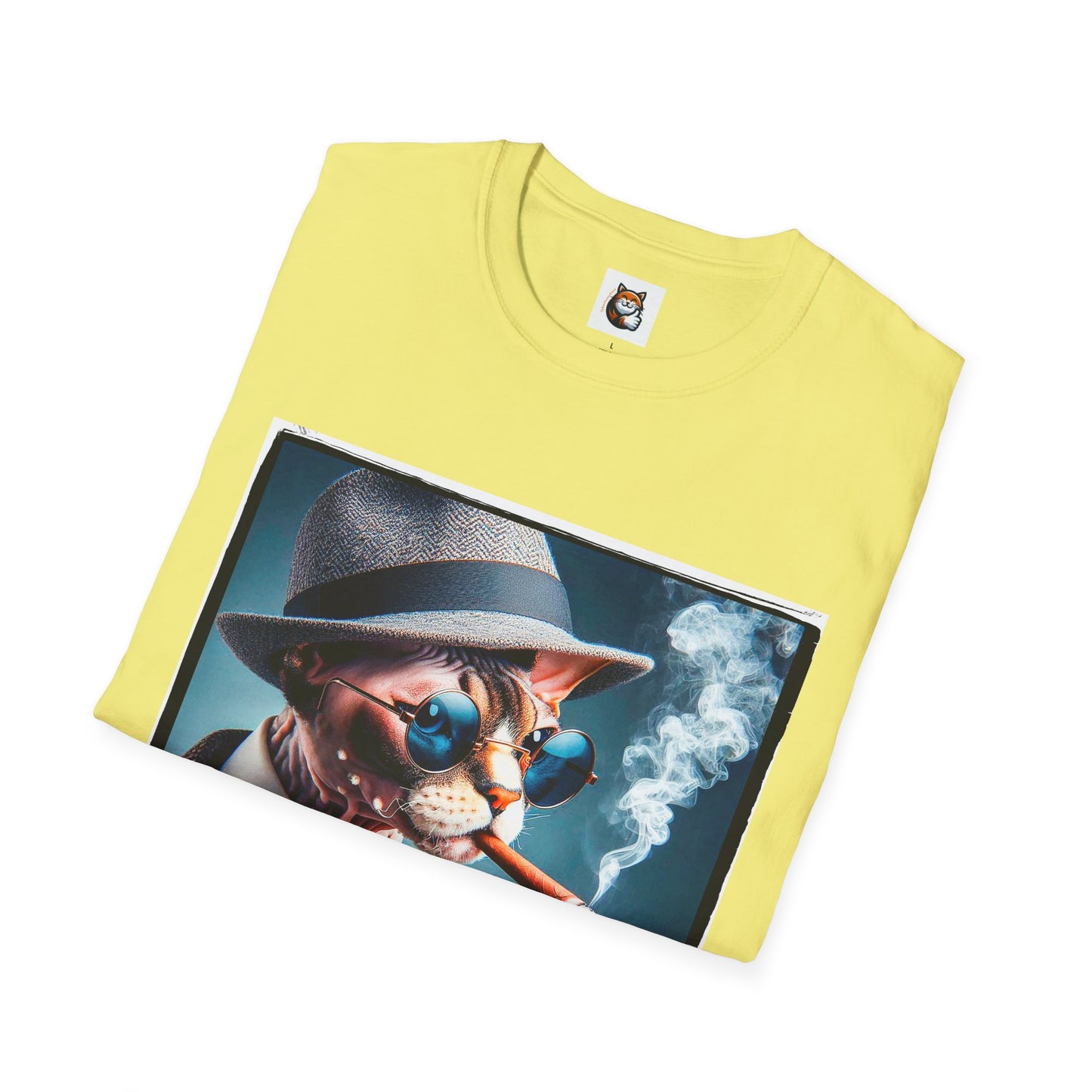 Devon Rex Cat smoking Softstyle T-Shirt