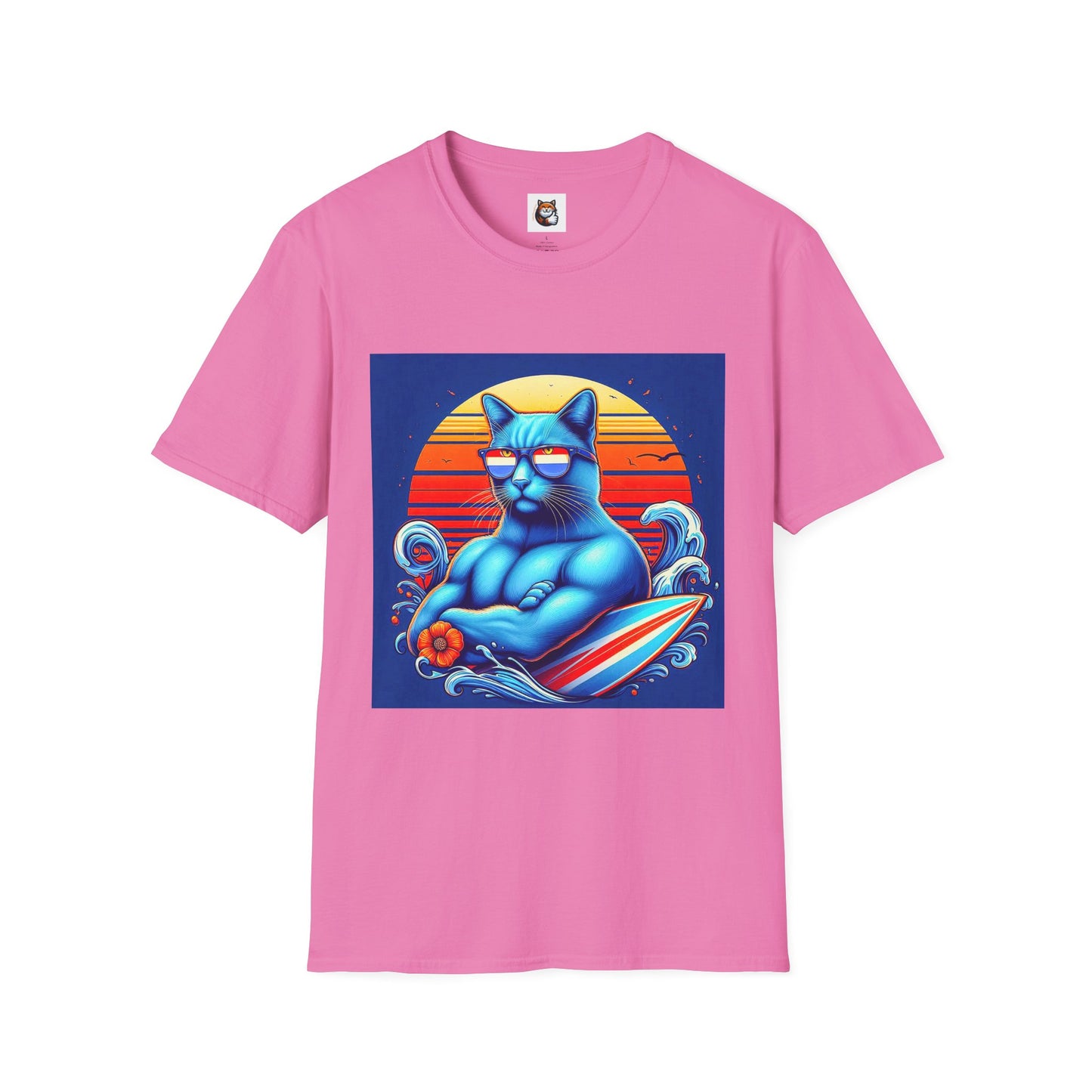Russian Blue Cat Unisex Softstyle T-Shirt